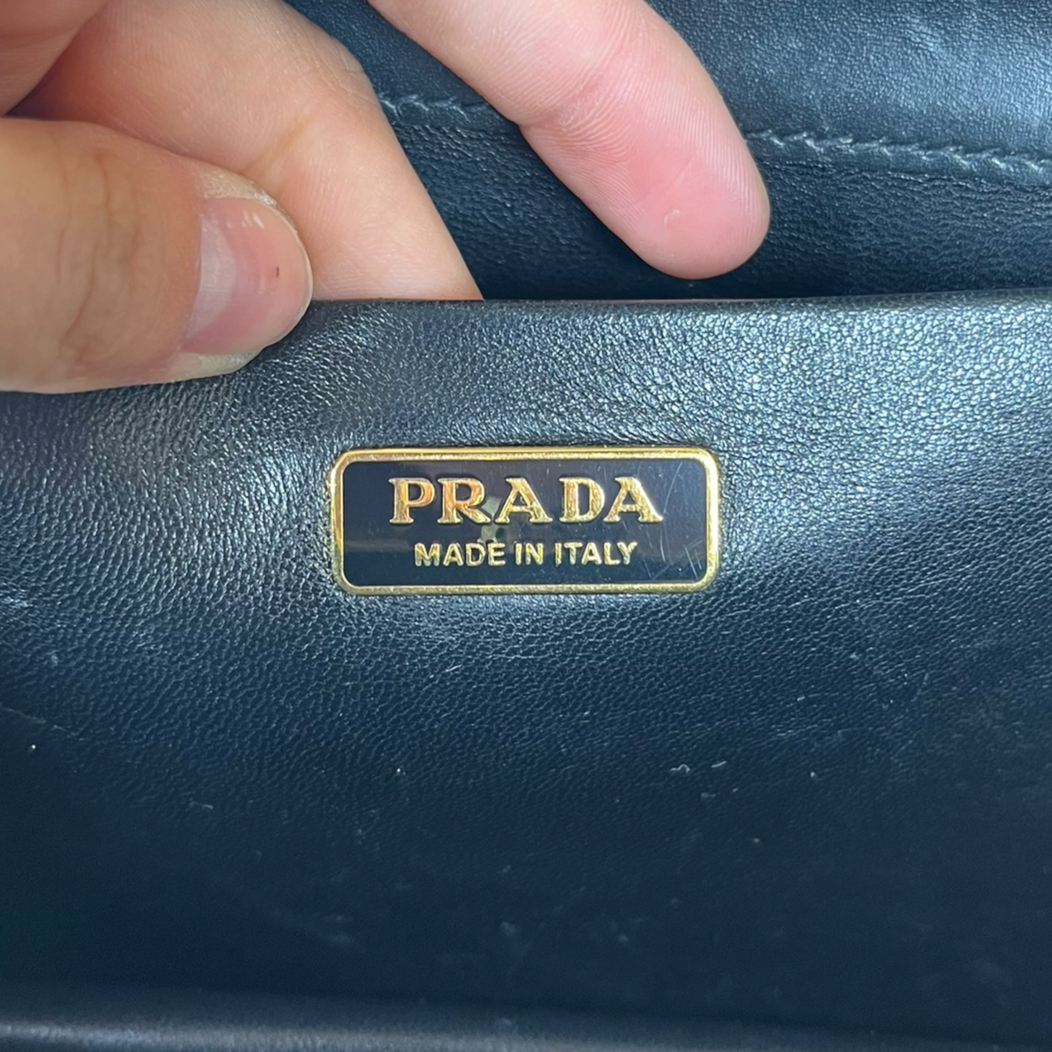 PRADA/Cross Body Bag/Leather/BLK/Saffiano Leather Studded Idol view 4