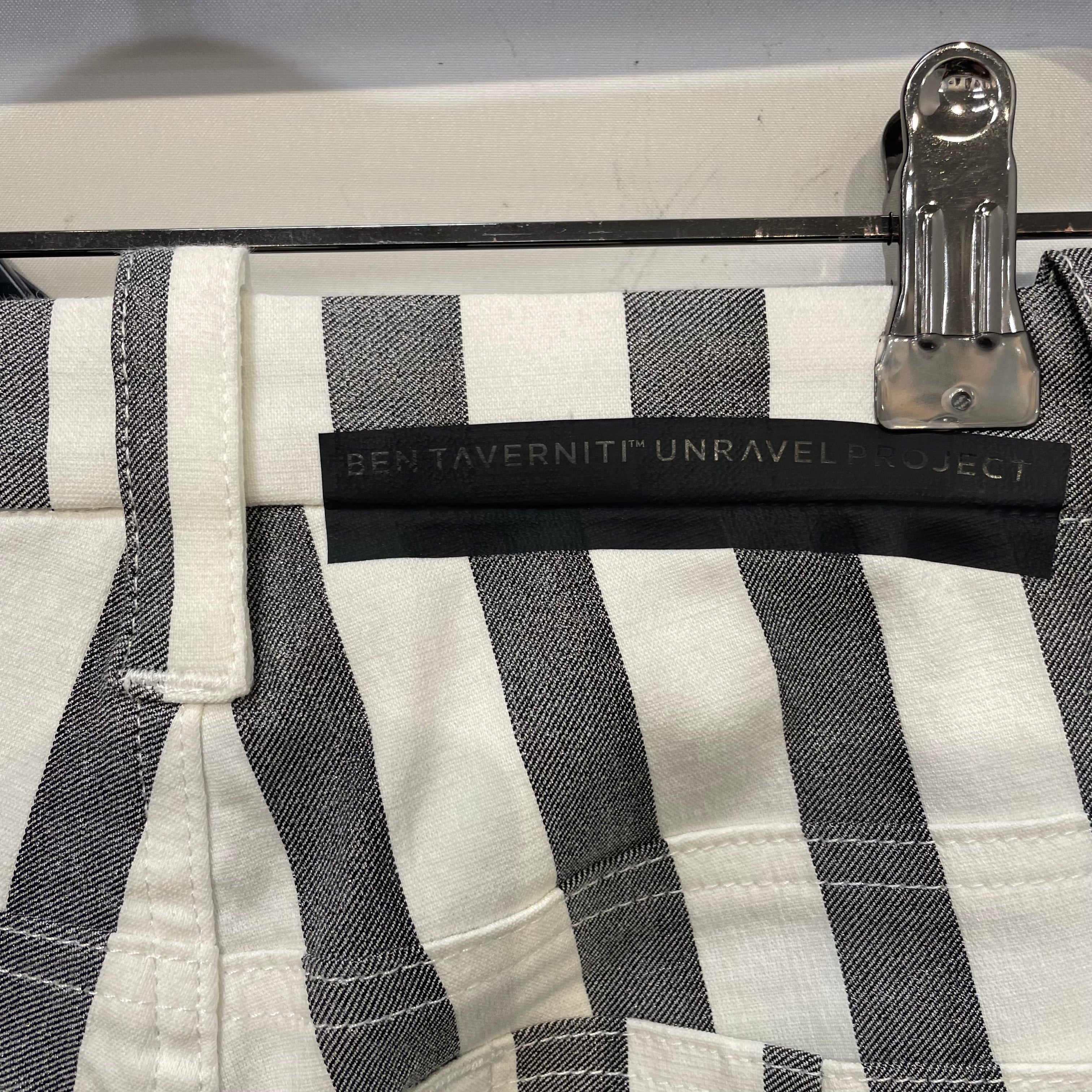 UNRAVEL PROJECT/Skinny Pants/24/Stripe/Cotton/WHT/TIE CLOSURE STRIPED SHINY PANT view 3