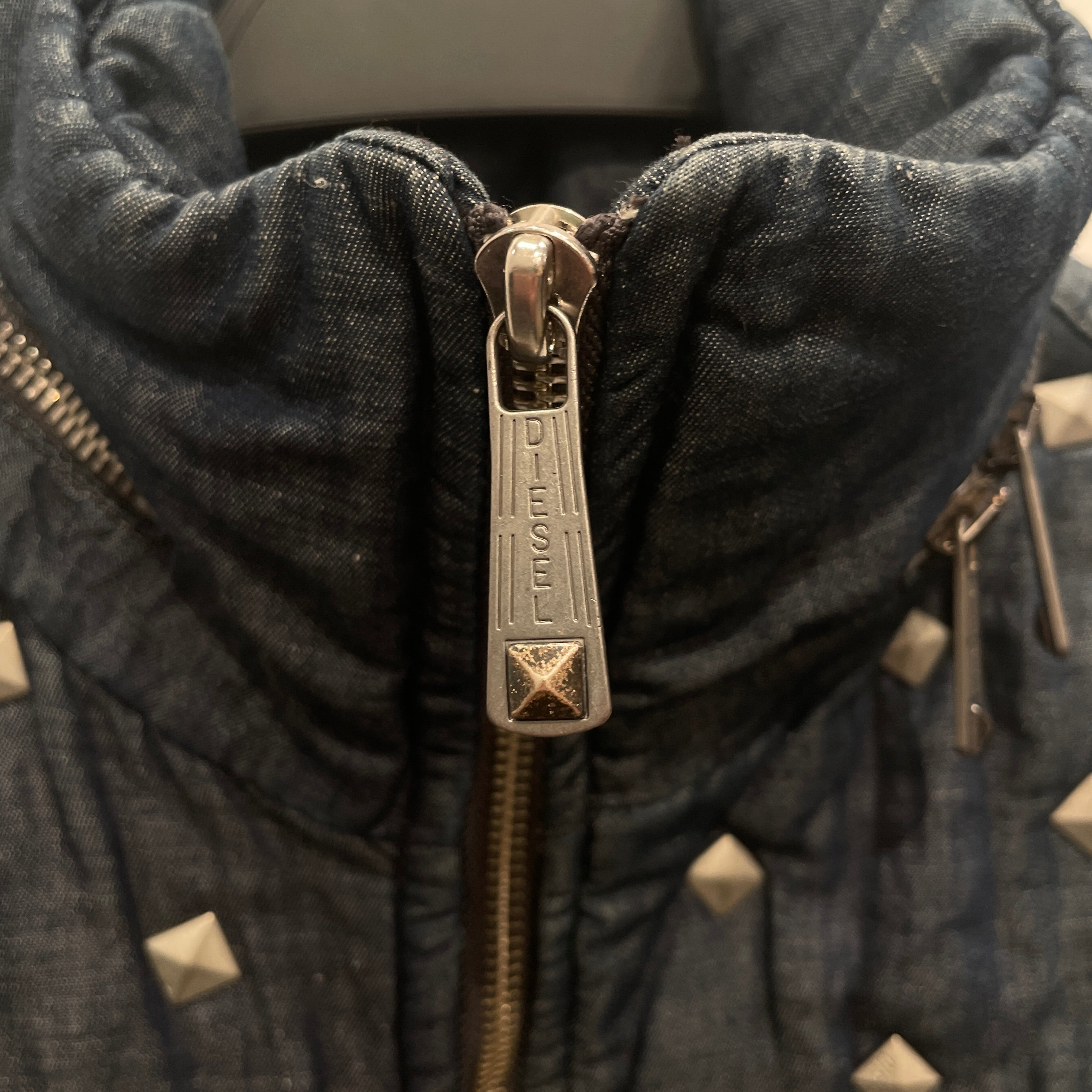 DIESEL/Puffer Vest/XS/Nylon/NVY/STUDDED PUFFER VEST view 6