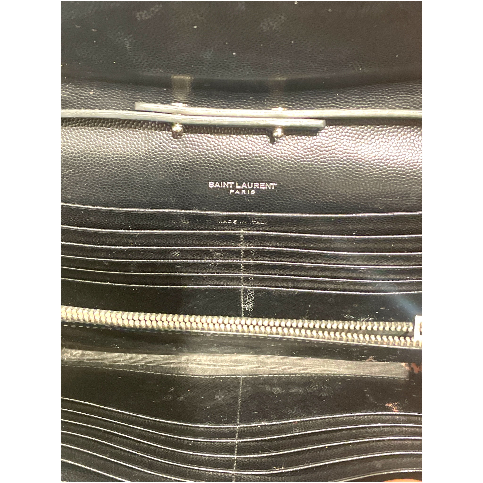 SAINT LAURENT/Cross Body Bag/Leather/BLK/Cassandre Pebbled Leather Bag view 3