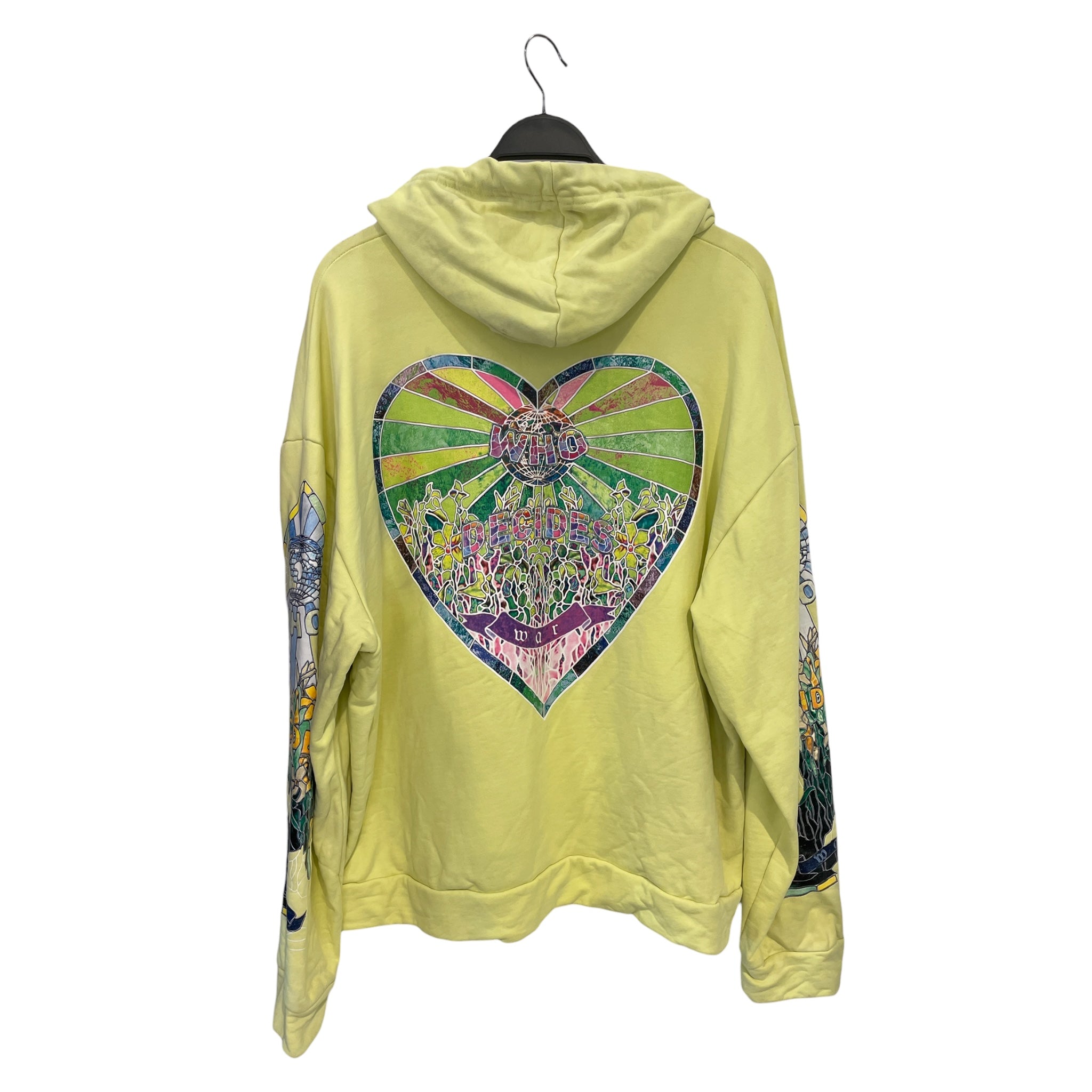 WHO DECIDES WAR/Zip Up Hoodie/L/Cotton/YEL/FRAGMENTED view 2