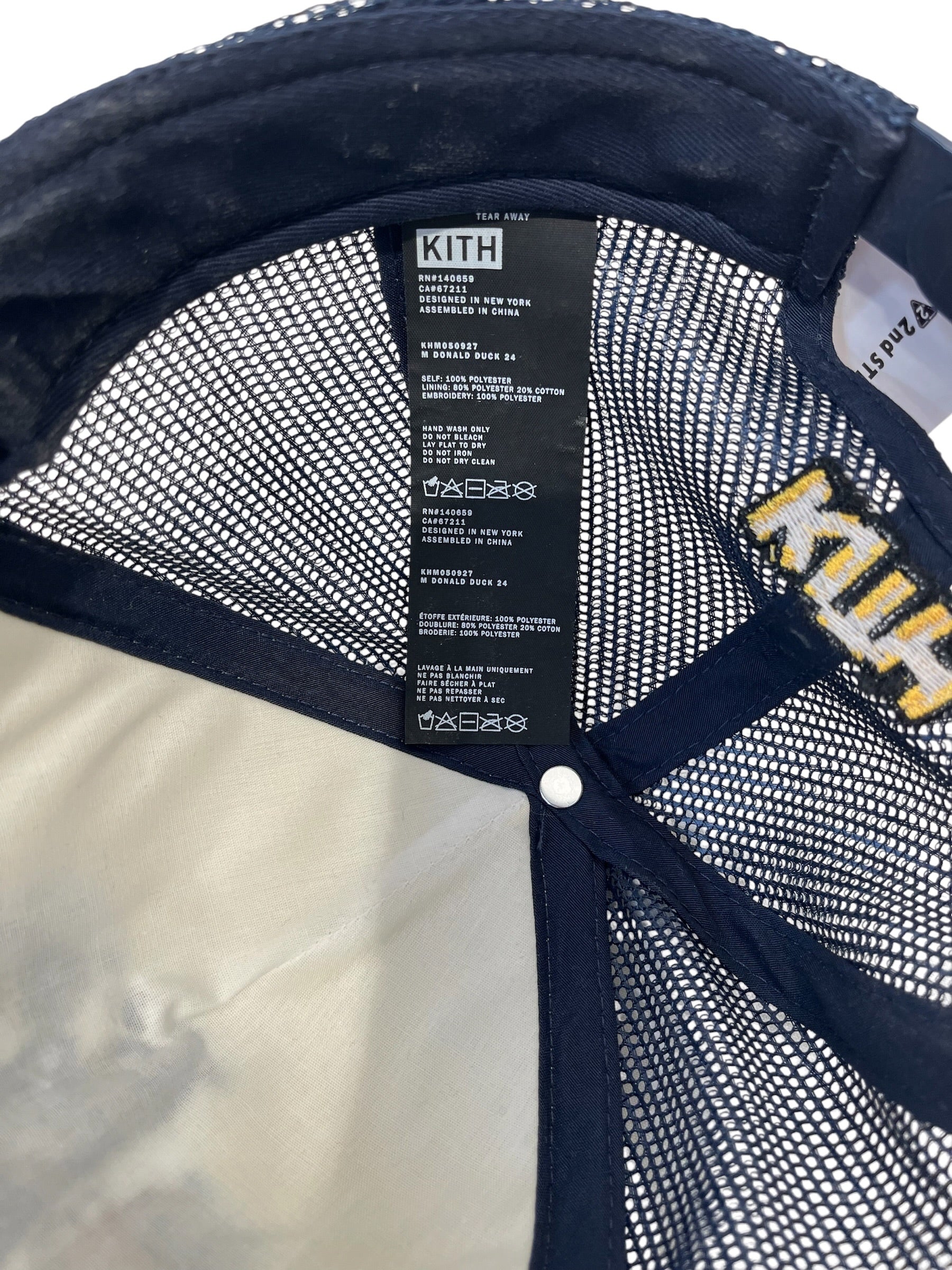KITH/Trucker Cap/Polyester/NVY/Disney Donald duck view 3