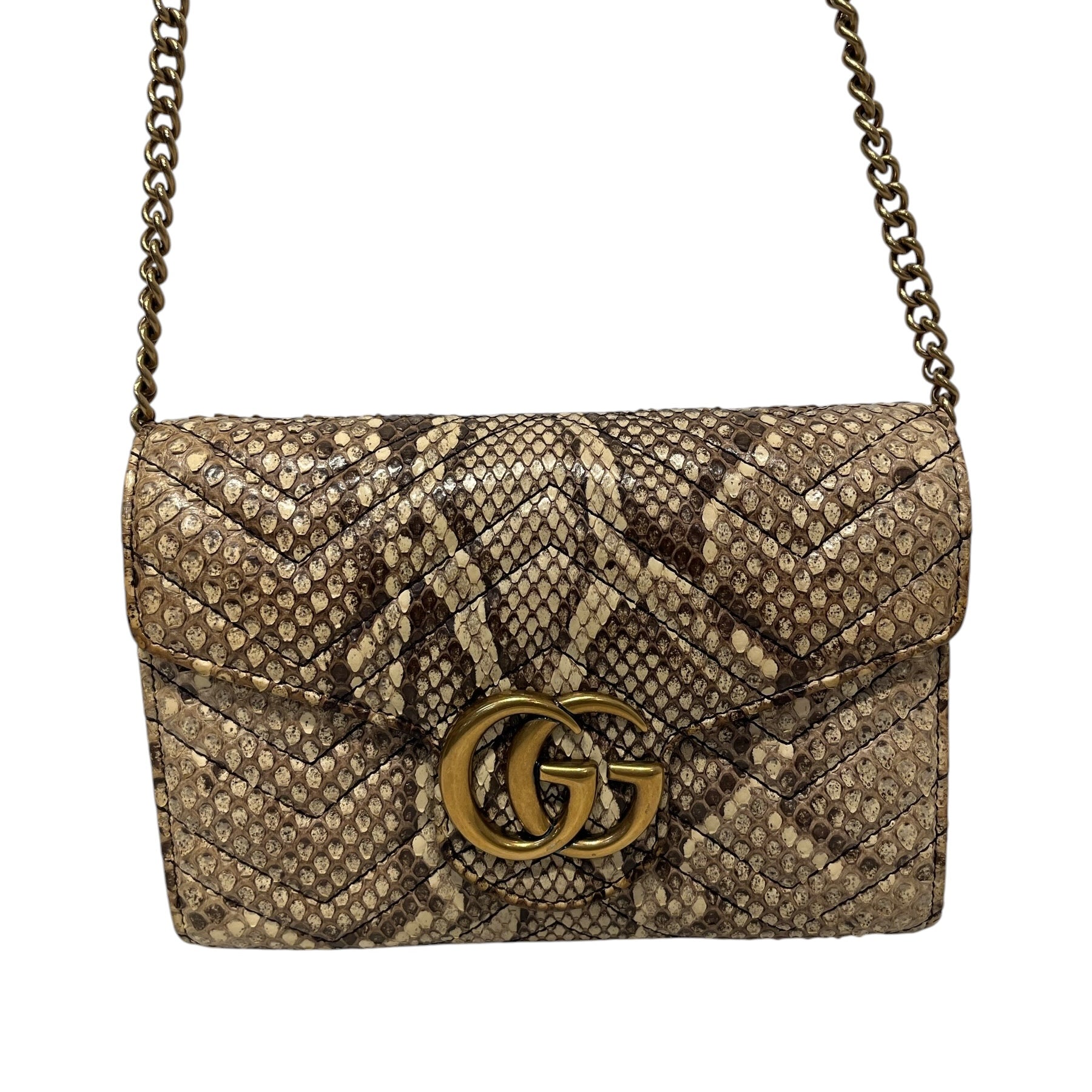 GUCCI/Cross Body Bag/Animal Pattern/Leather/BEG/474575