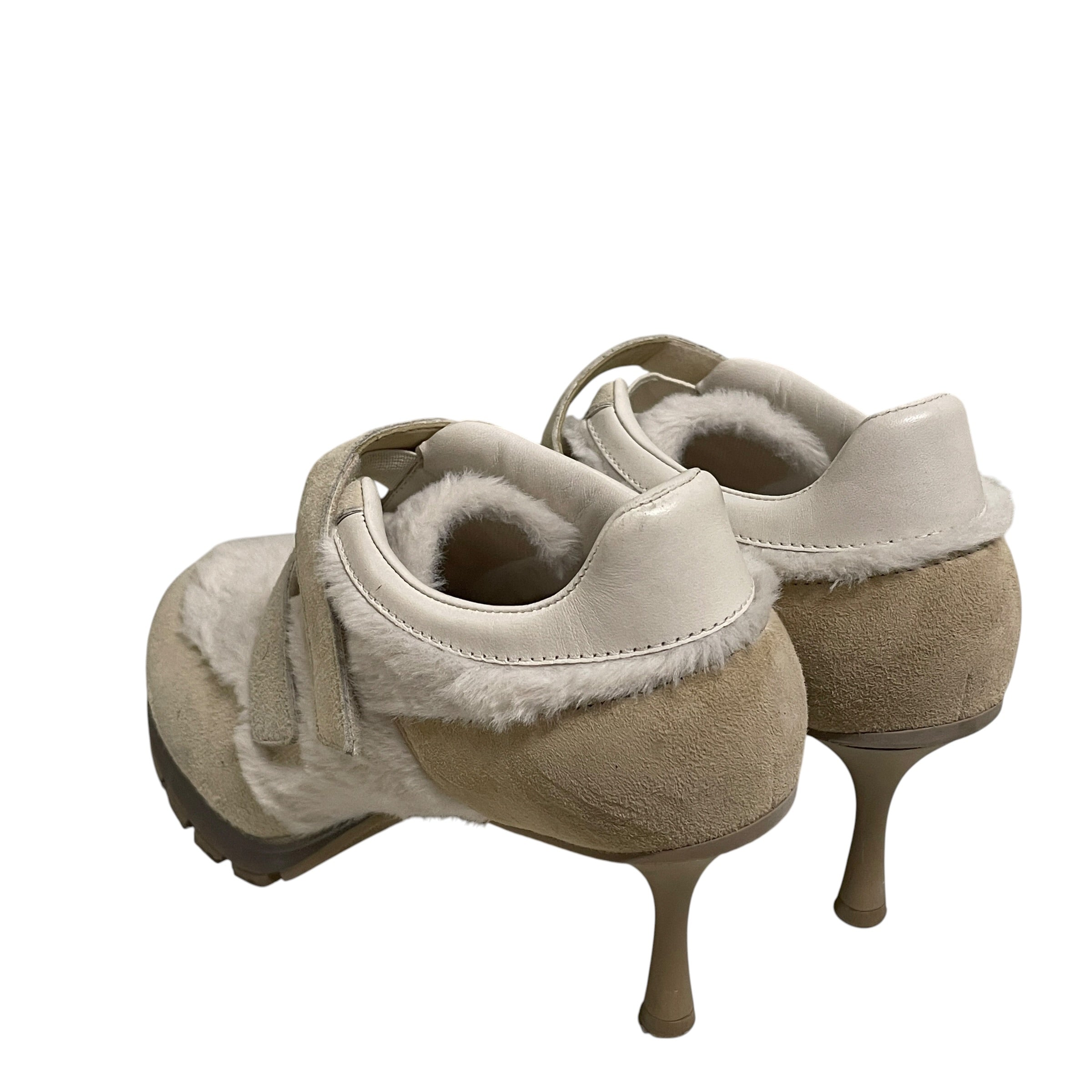 sneex/Heels/US 7/Fur/WHT/SUEDE WITH FUR/VELCRO STRAP view 2
