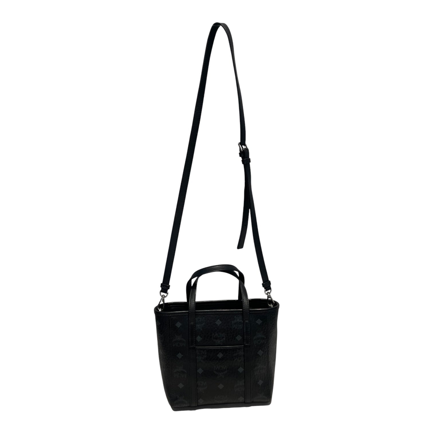 MCM/Cross Body Bag/Monogram/Leather/BLK/medium shopper tote view 2