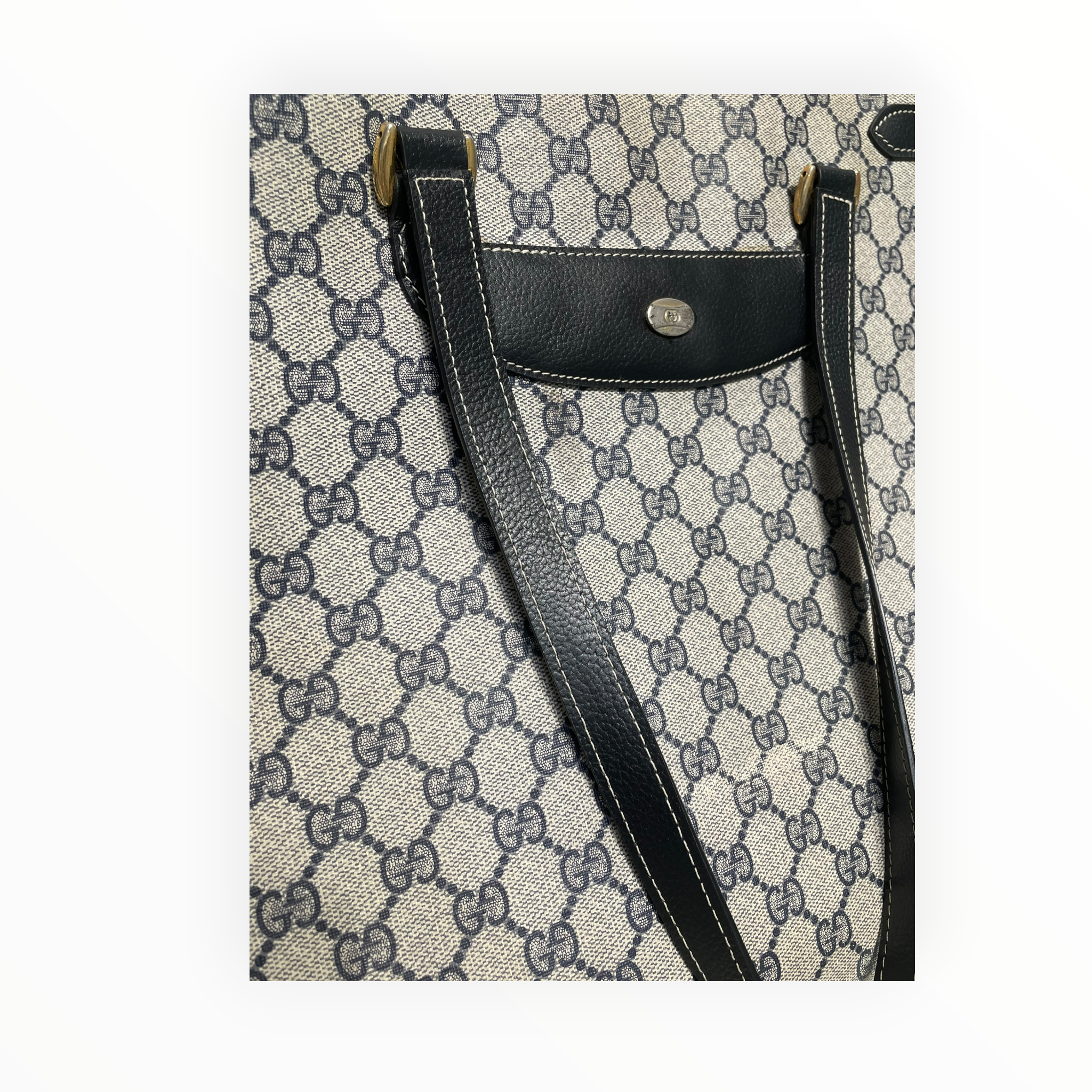 GUCCI/Vintage/Tote Bag/Monogram/GRY/GG Supreme Tote Monogram view 6