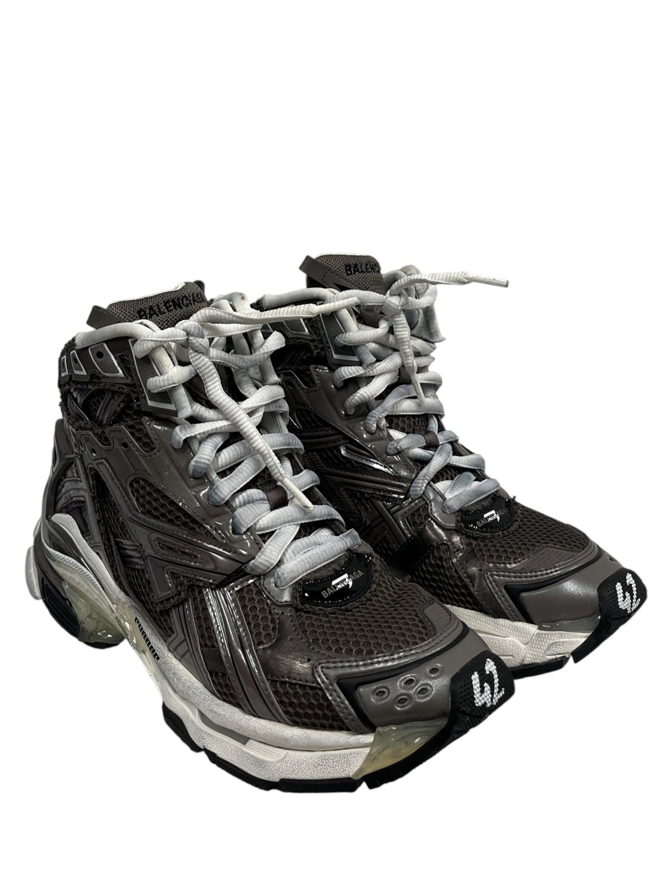 BALENCIAGA/Hi-Sneakers/US 9/Cotton/BRW/Runner view 1