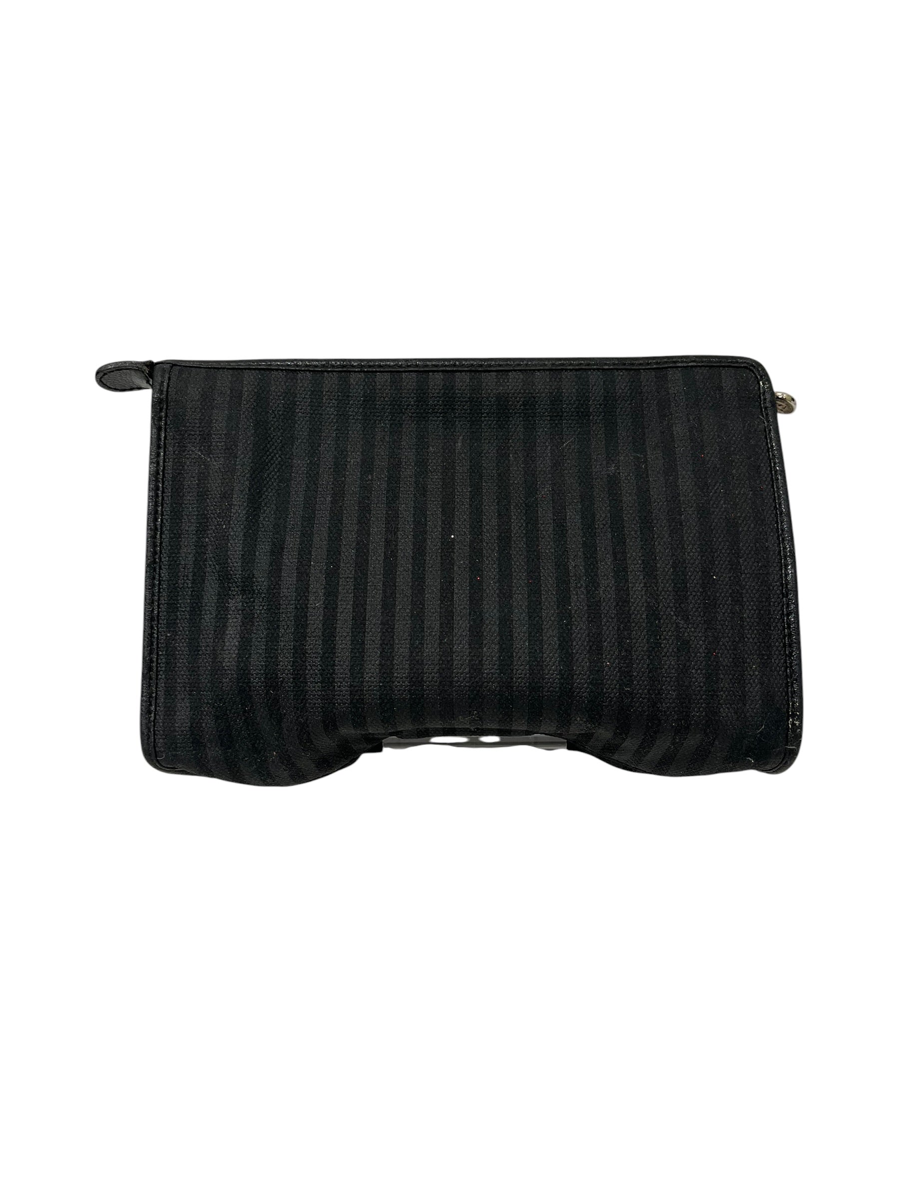 FENDI/Pouch/Stripe/Nylon/BLK/SMALL ZIP POUCH LTHR STRIPE view 2