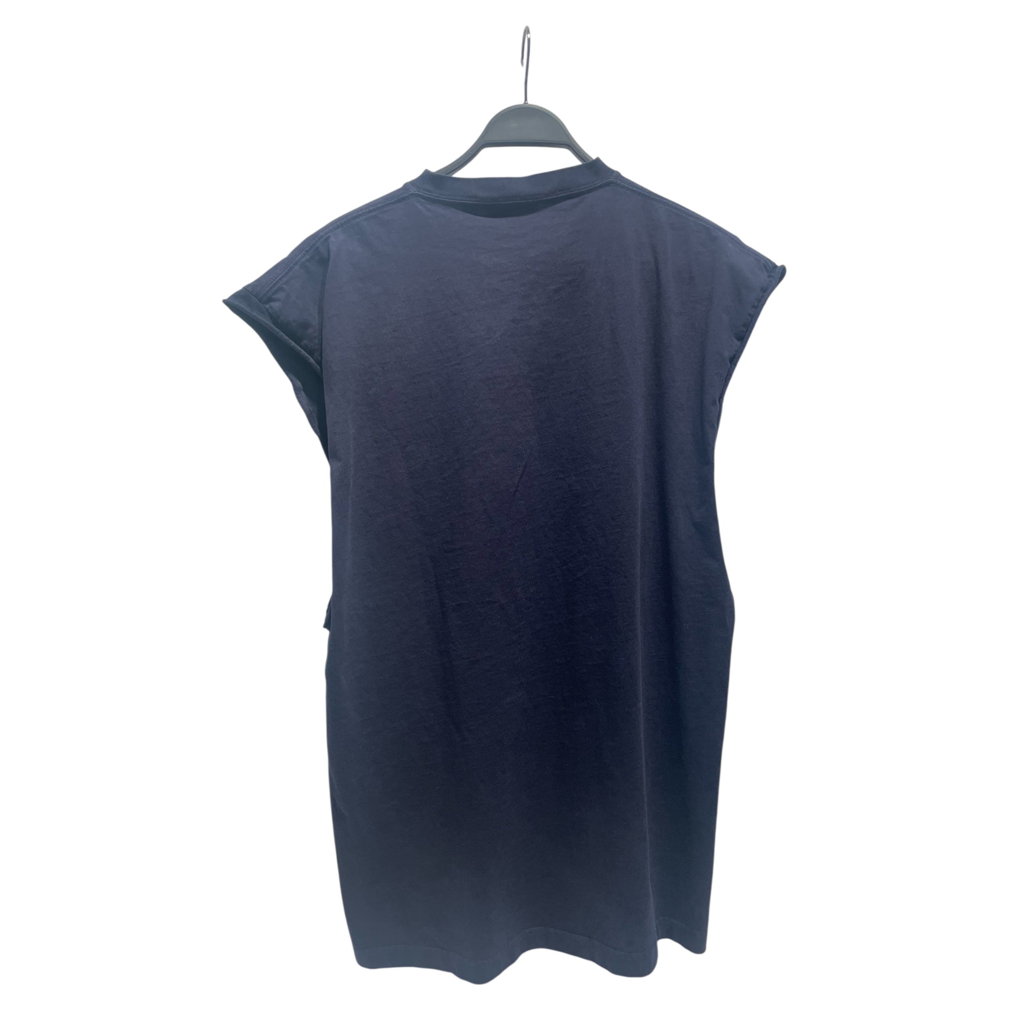 BALENCIAGA/Tank Top/S/Cotton/NVY/Yellow Crest Cut Off Tee view 2