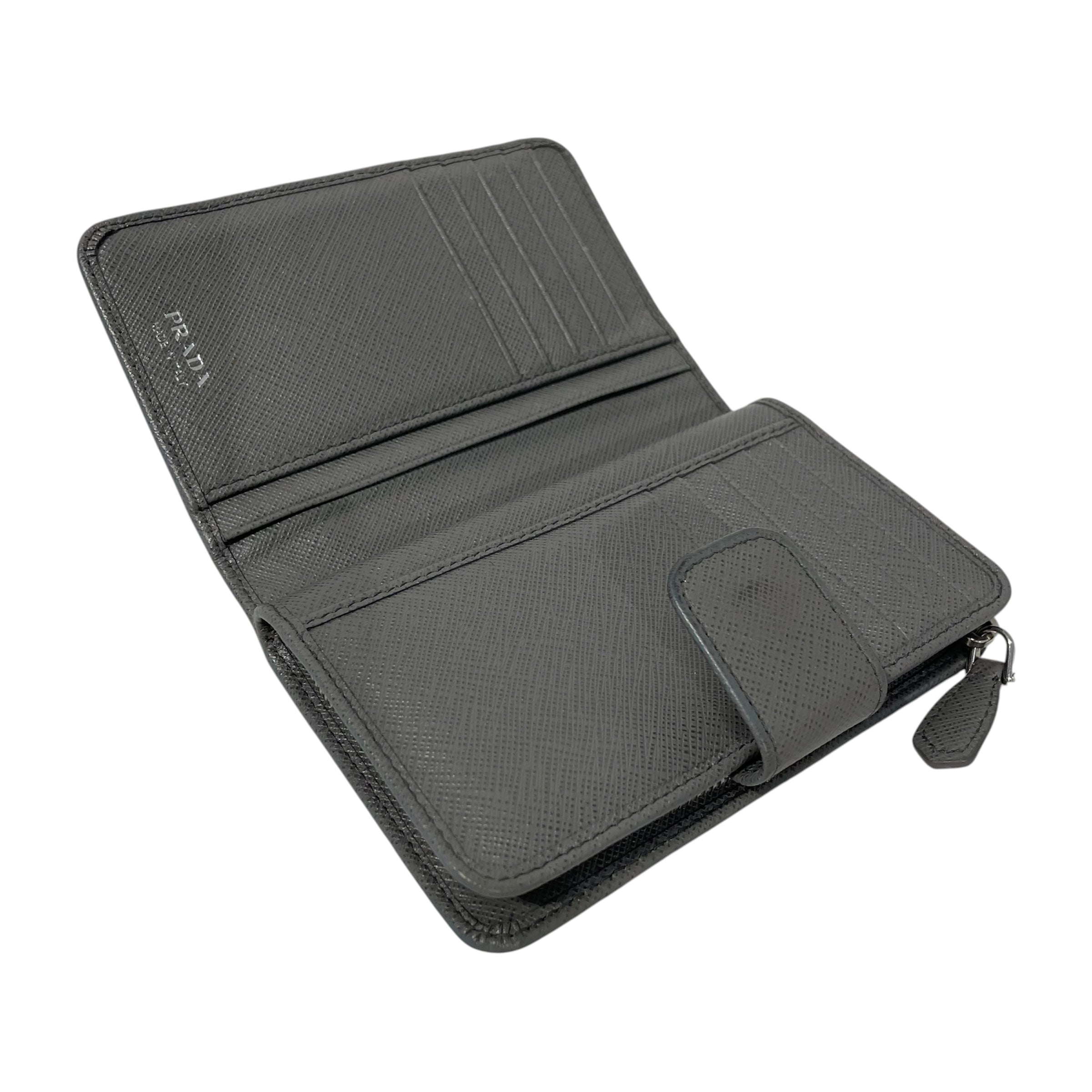 PRADA/Trifold Wallet/Leather/GRY/L's/ view 3