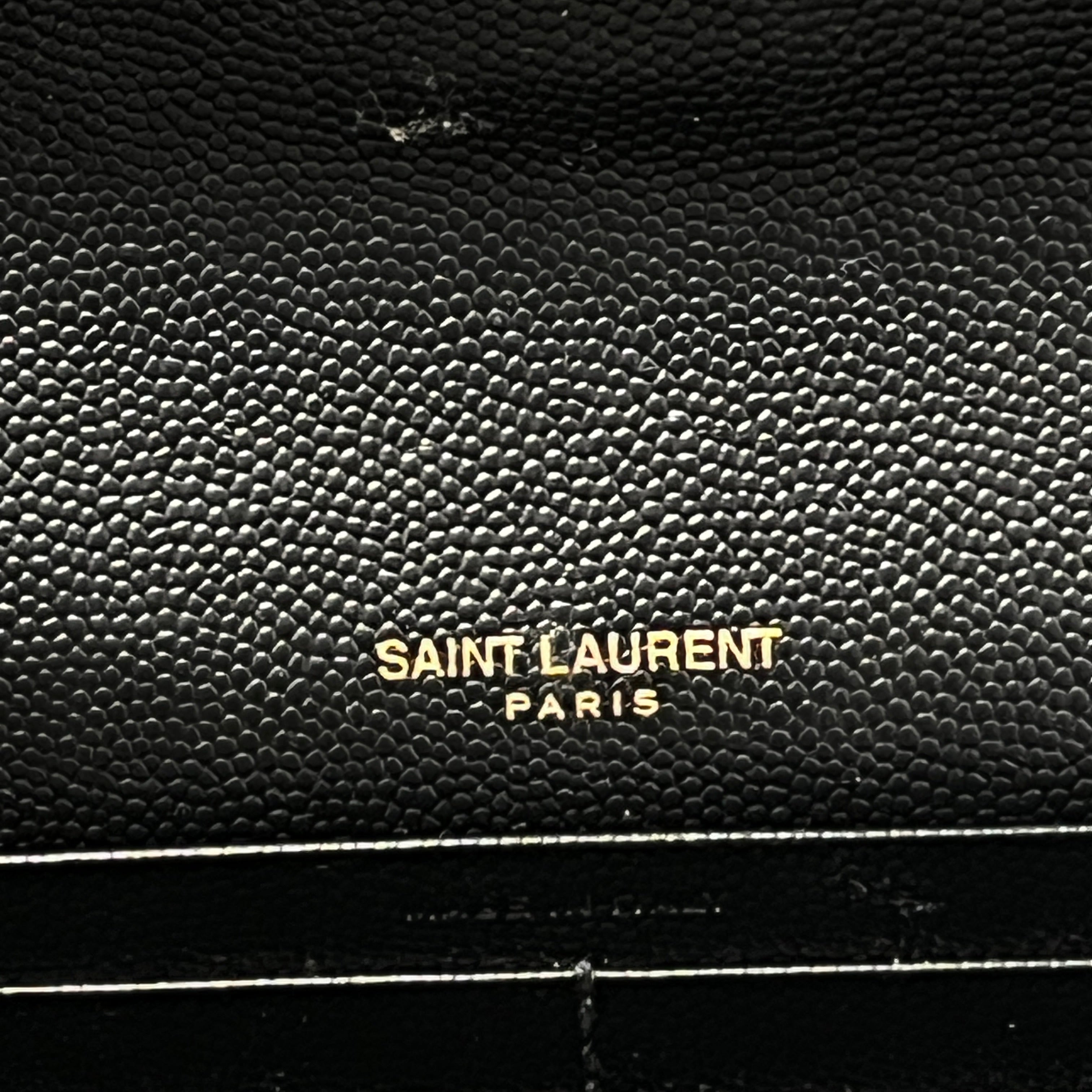 YVES SAINT LAURENT/Long Wallet/Leather/BLK/Cassandre Matlasse Flap Wallet view 9