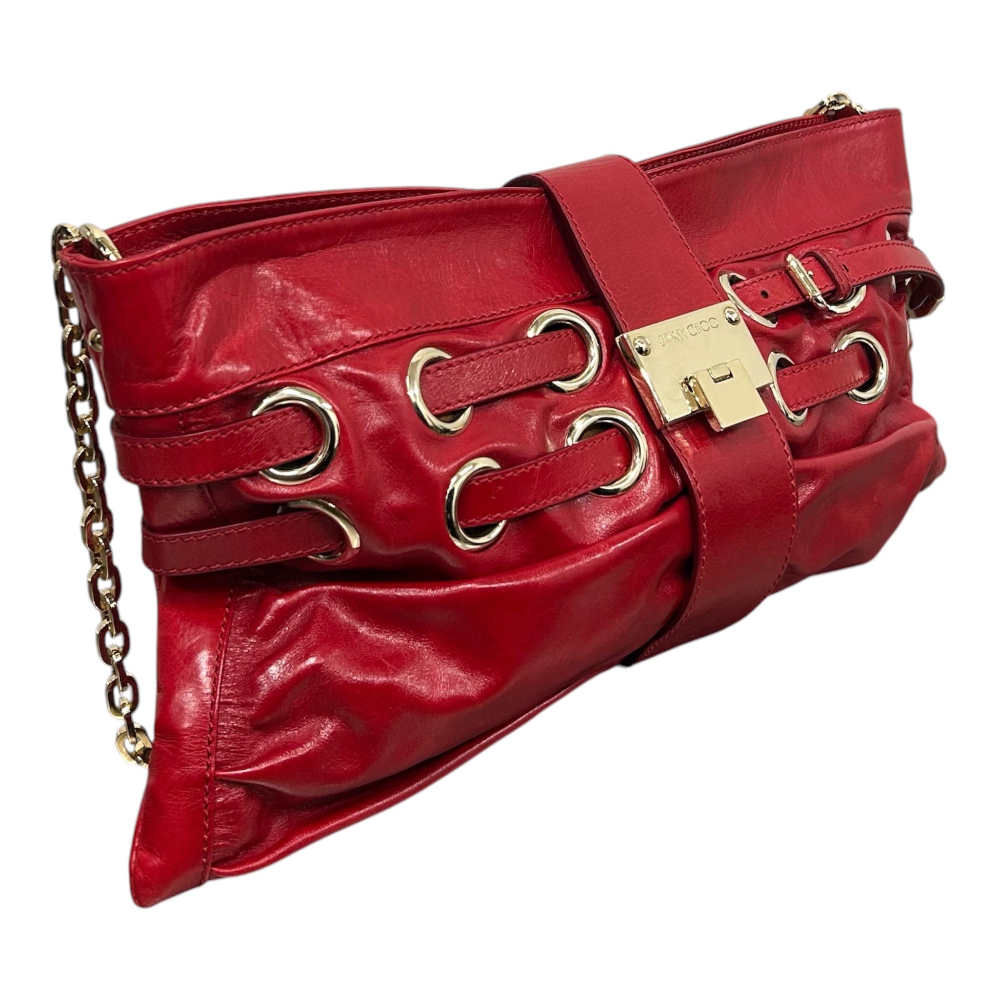 JIMMY CHOO/Clutch Bag/Leather/RED/Eyelet Clutch view 6