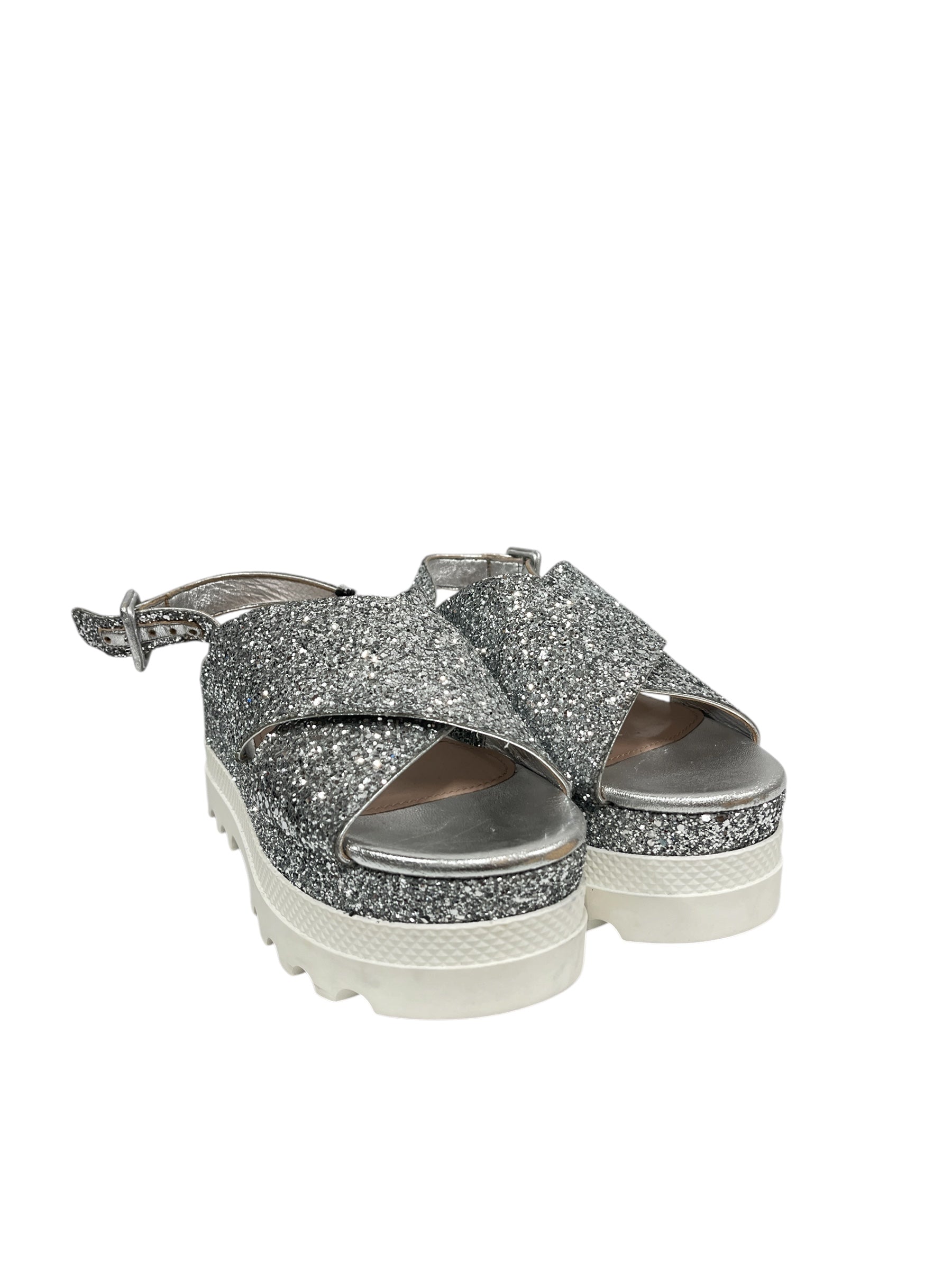 MIU MIU/Sandals/EU 36/SLV/SPARKLY GLITTER SANDALSa view 1