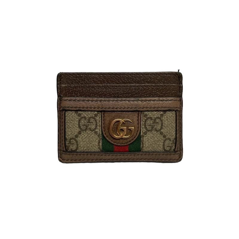 GUCCI/Wallet/Monogram/Leather/BRW/OPHIDIA GG CARD CASE