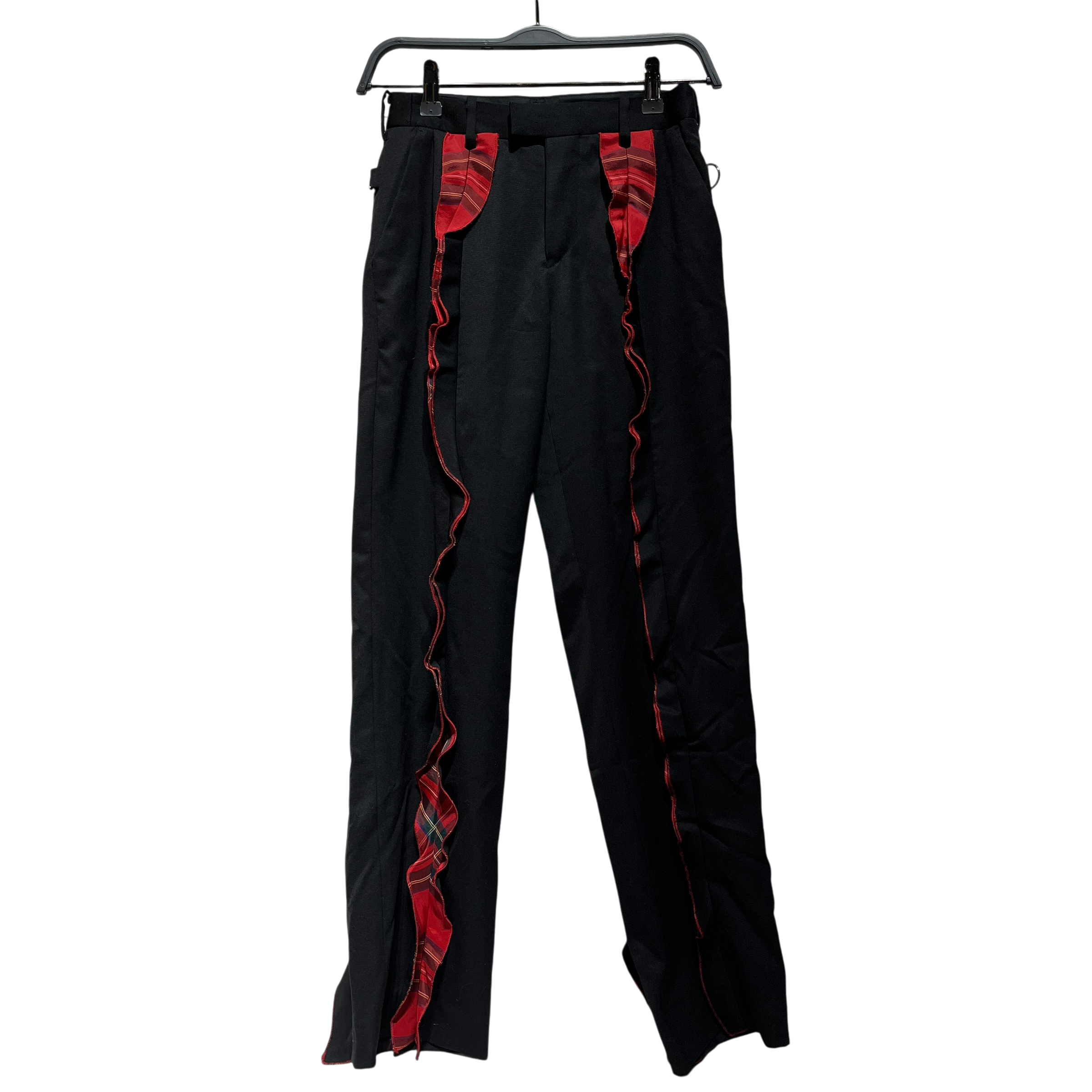 UNDERCOVER/Slacks/2/Cotton/BLK/Plaid/RUFFLE SEAM view 1