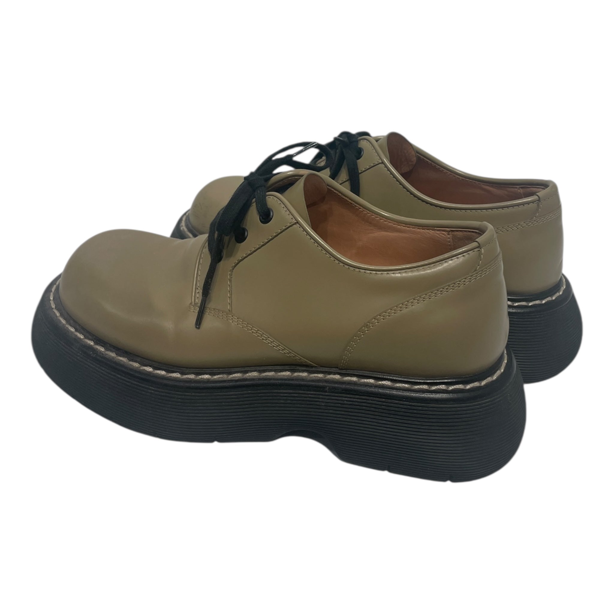 BOTTEGA VENETA/Dress Shoes/US 8.5/Border/Leather/KHK/bottega veneta bounce derby view 2