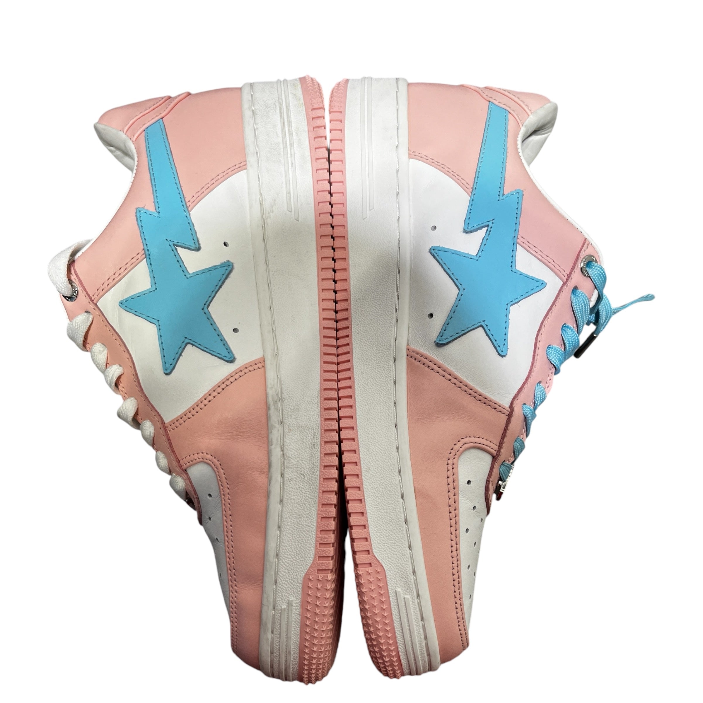 BAPE STA!/Low-Sneakers/US 9/Leather/PNK/PASTEL PINK/BLUE view 3