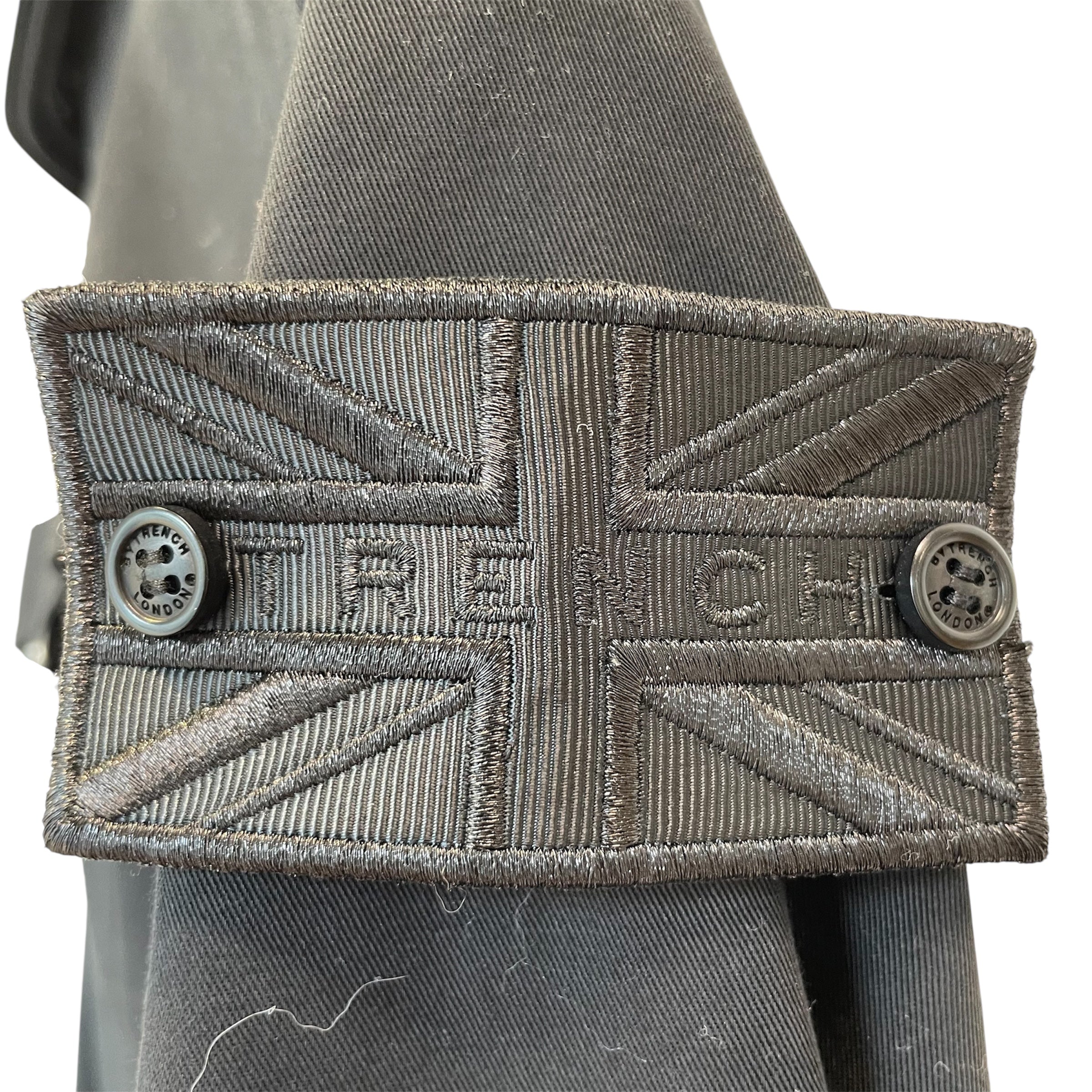 TRENCH LONDON/Trench Coat/S/Cotton/BLK/GLITTER TRENCH COLLAR view 5