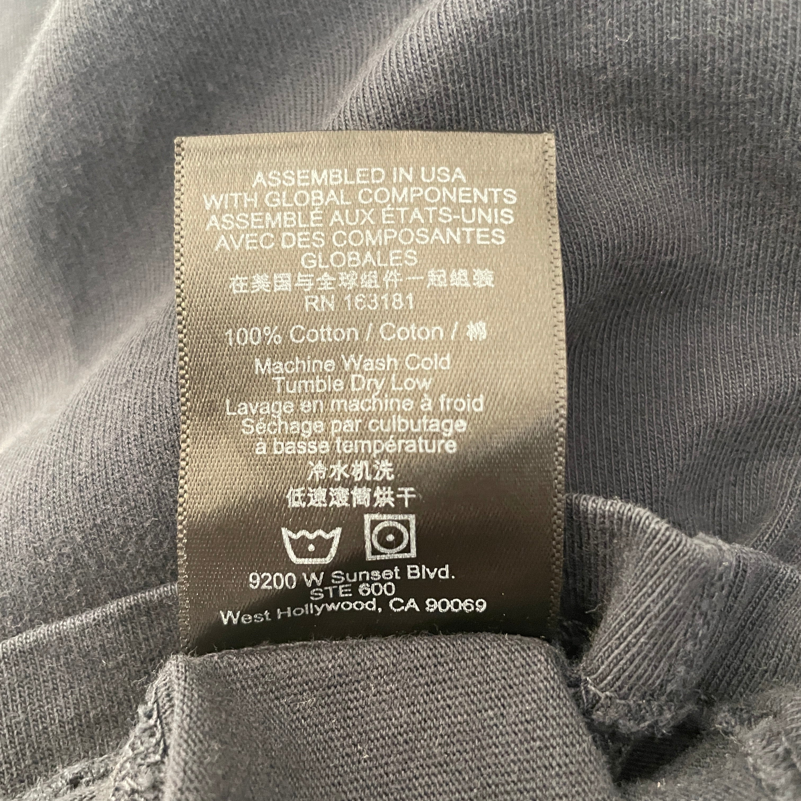 RHUDE/T-Shirt/XXL/Cotton/BLK/CURSIVE EMBROIDERY view 3