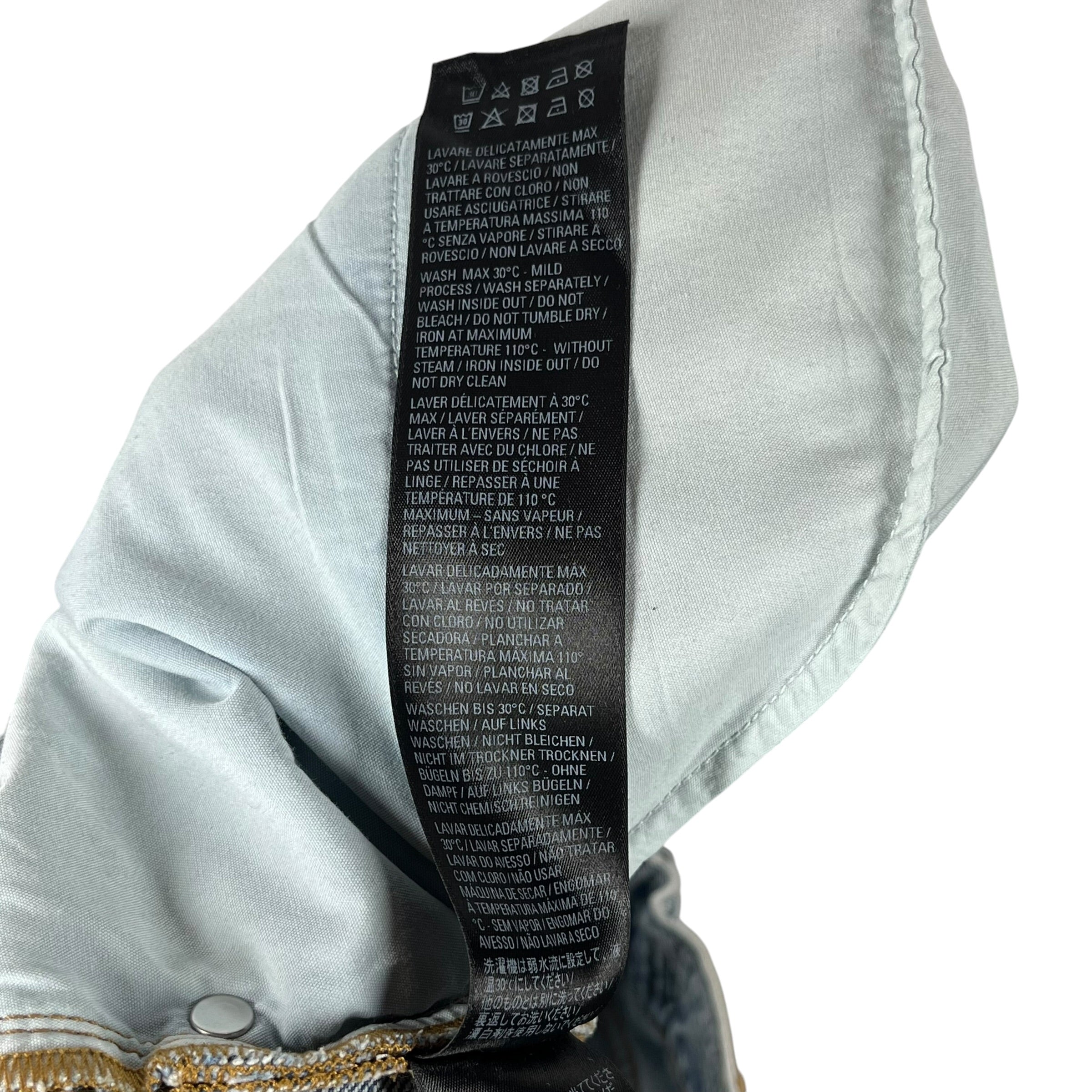 BALENCIAGA/Straight Pants/XS/Denim/BLU/distressed light wash view 6