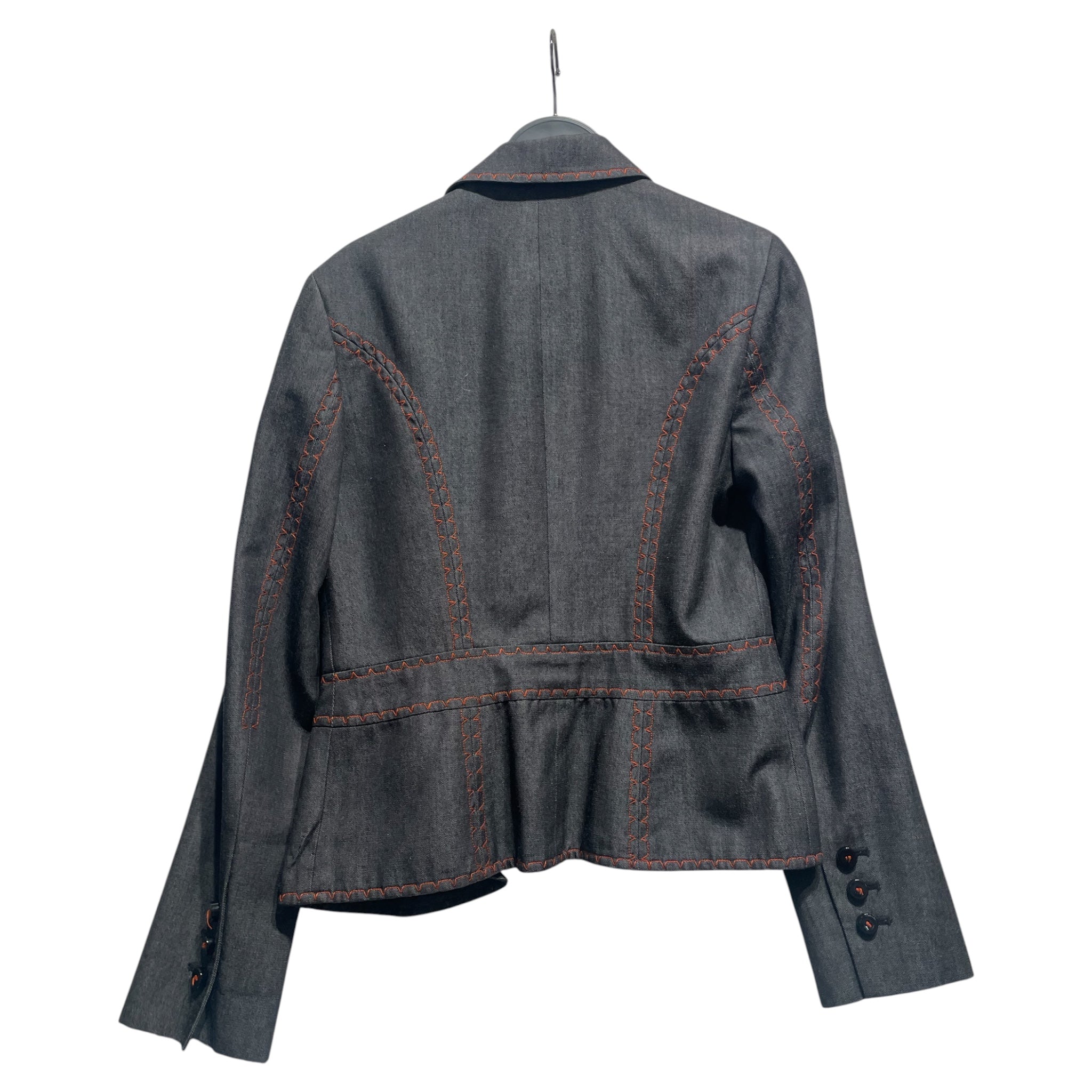 CAROLINA HERRERA/Tailored Jkt/6/Cotton/GRY/Ruffled Jacket view 2