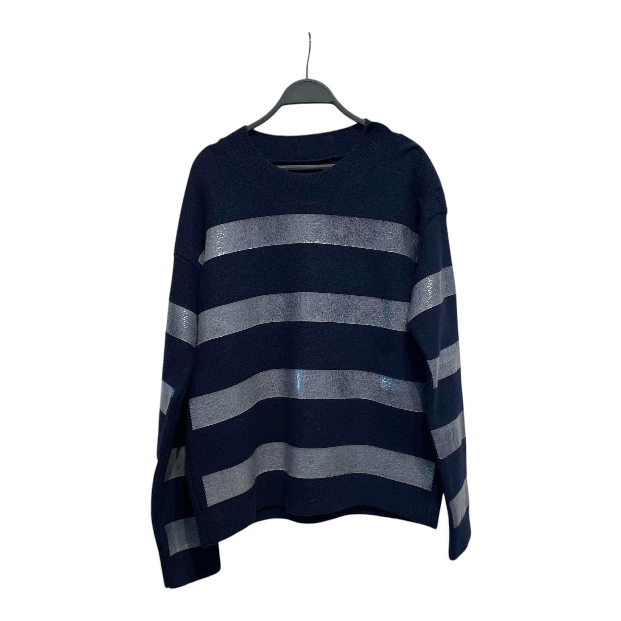 MM6/Heavy Cardigan/M/Stripe/Wool/NVY/tape stripe view 1