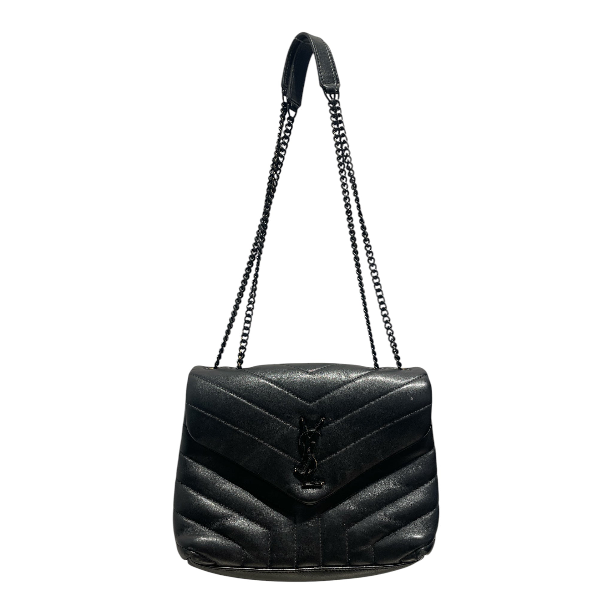 SAINT LAURENT/Hand Bag/Leather/BLK/LouLou Quilted Handbag view 1
