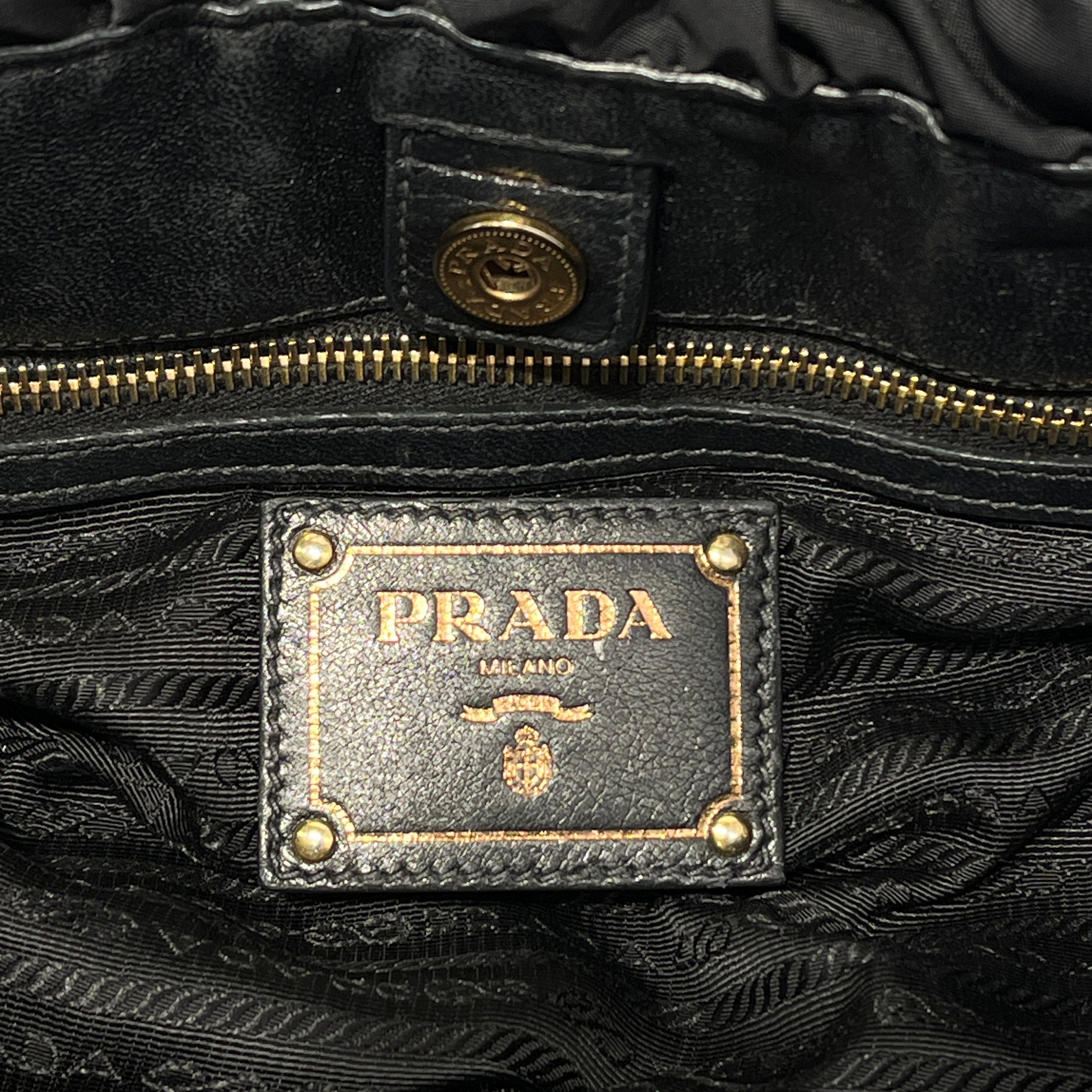 PRADA/Hand Bag/Graphic/Nylon/BLK/TESSUTO GAUFRE/GOLD HARDWARE view 6