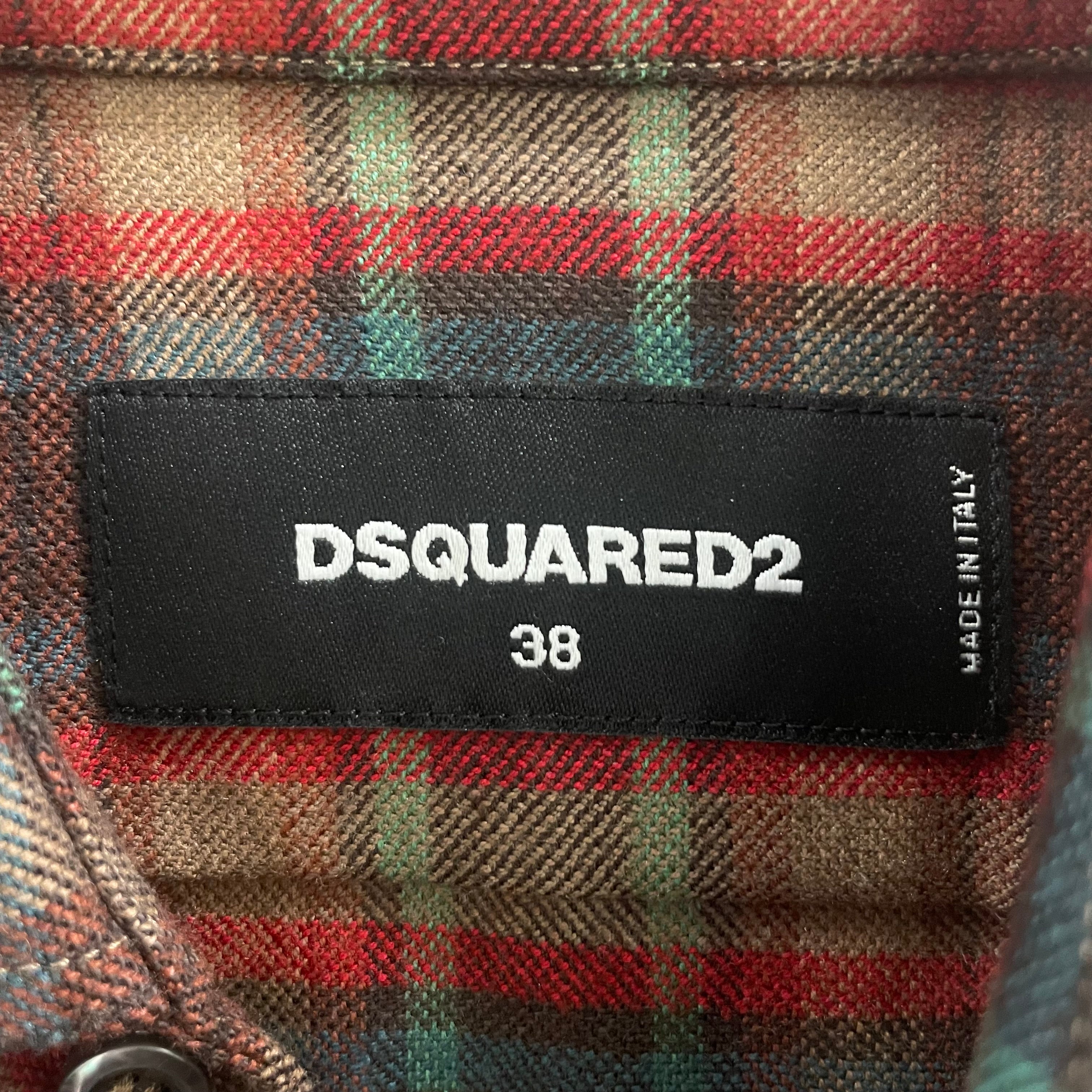 DSQUARED2/Flannel Shirt/38/Wool/MLT/Plaid/MINI METAL PLATE view 4