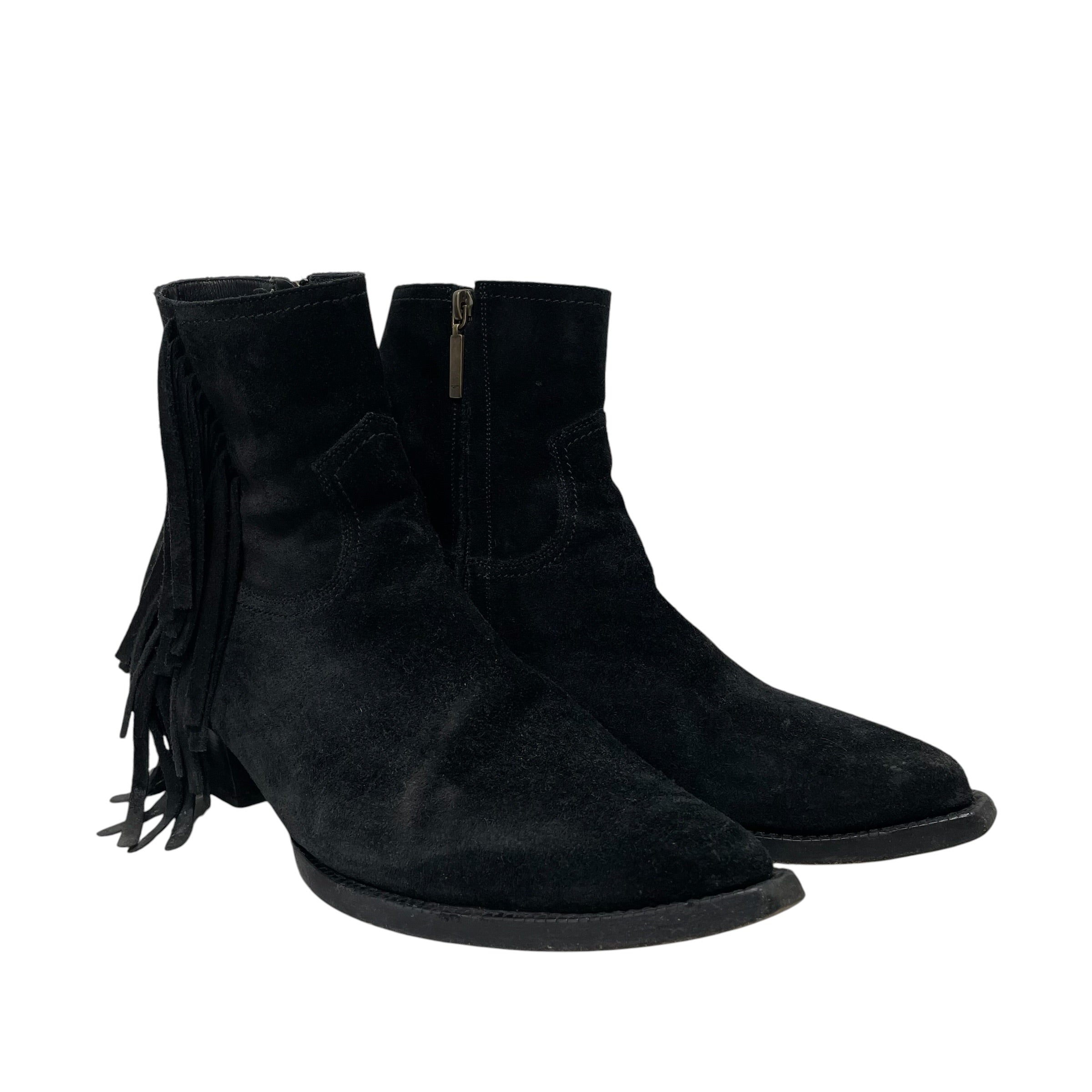SAINT LAURENT/Chelsea Boots/EU 41.5/Suede/BLK/Side Zip/FRINGE LUKAS BOOTS view 1