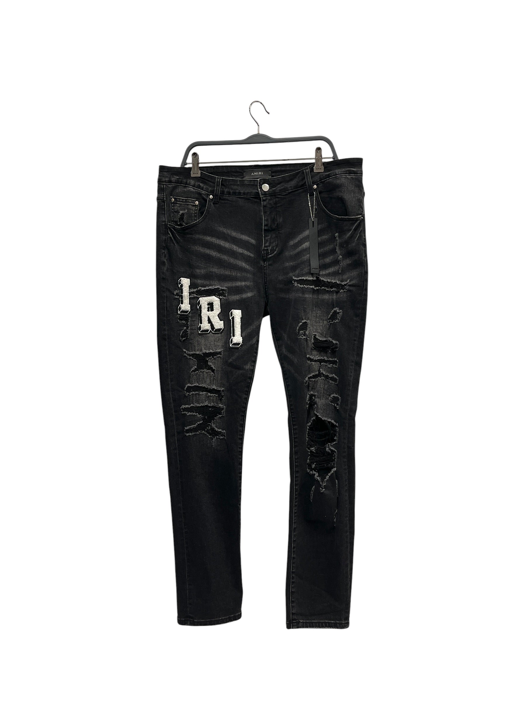 AMIRI/Skinny Pants/38/Denim/BLK/varisity logo view 1