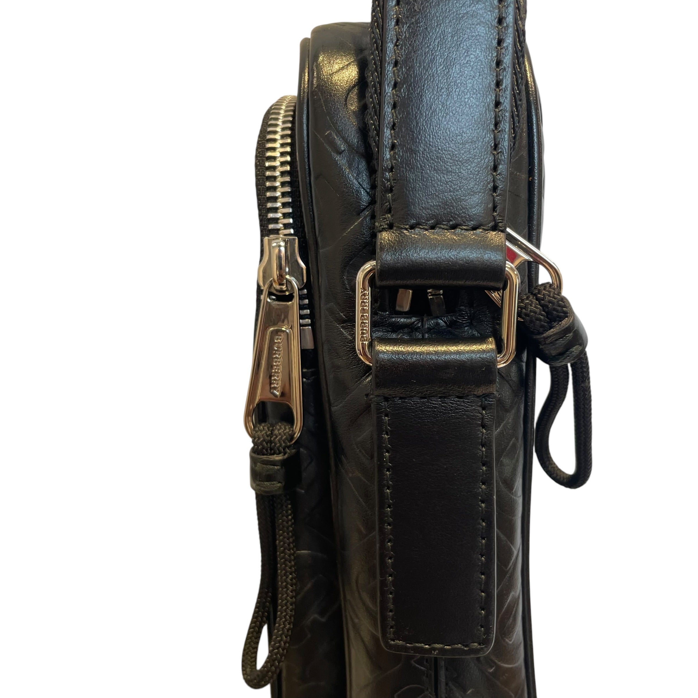 BURBERRY/Cross Body Bag/Leather/BLK/EMBOSSED TB/SLVR HARDWARE view 4