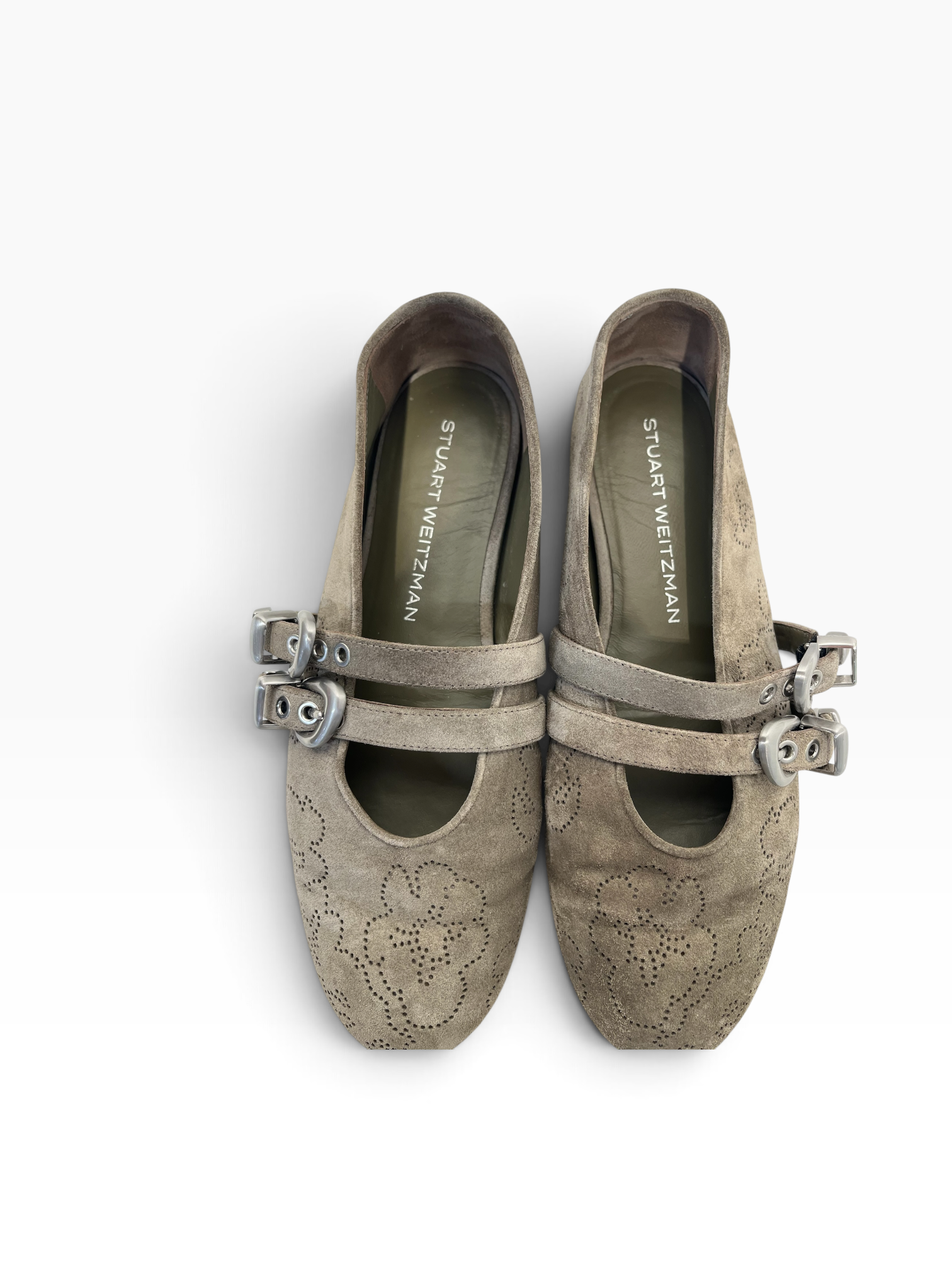 STUART WEITZMAN/Flat Shoes/US 8/Floral Pattern/Suede/GRY/ view 3