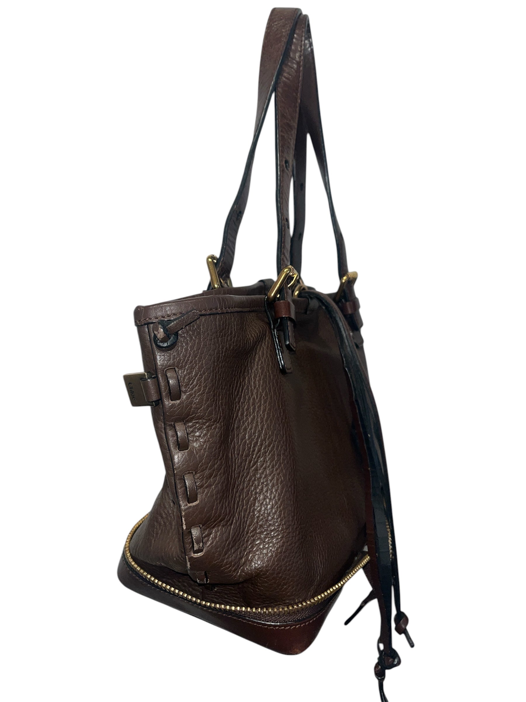Chloe/Hand Bag/Leather/BRW/Ellen Leather Zipper bag view 6