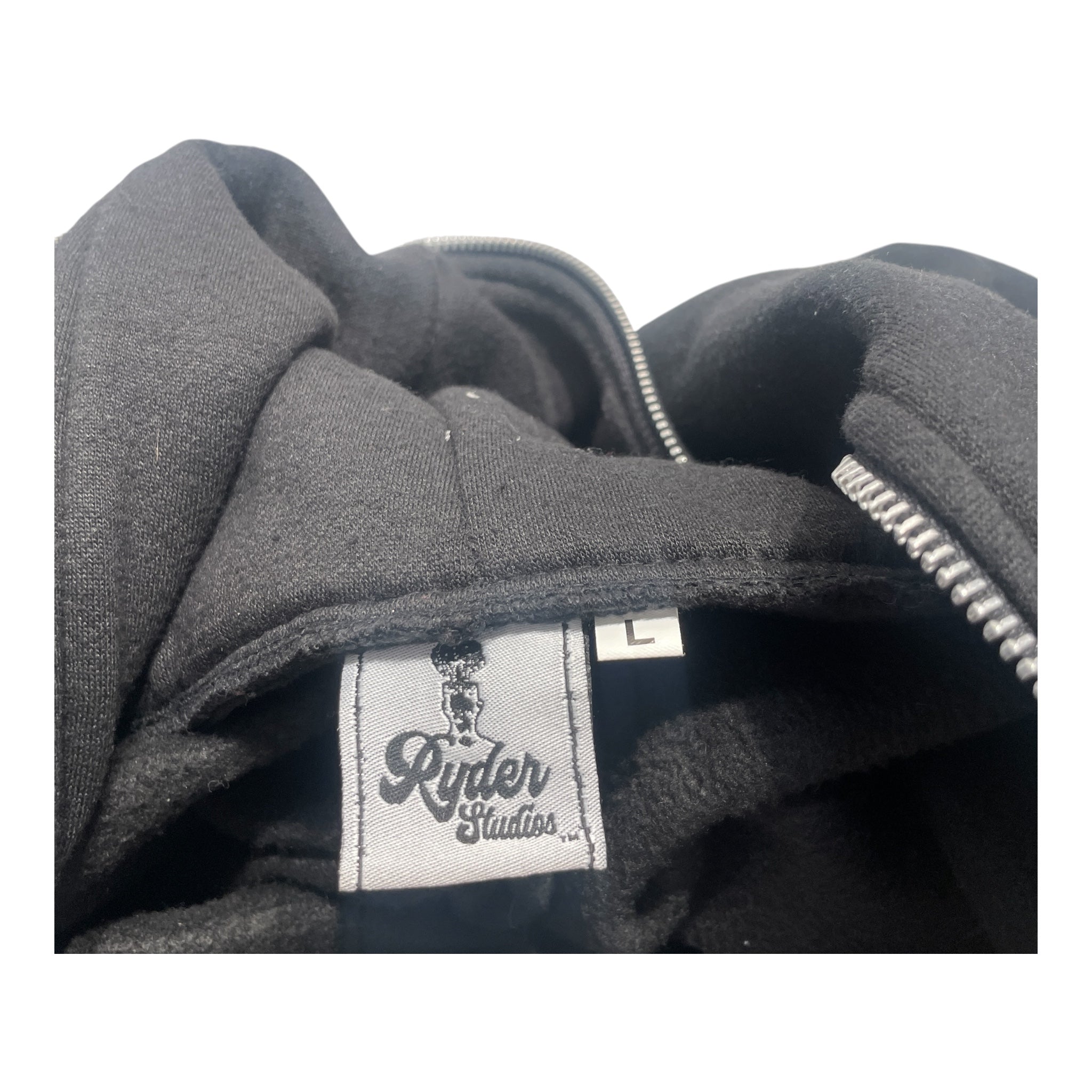RYDER STUDIOS/Zip Up Hoodie/L/Cotton/BLK/ view 3