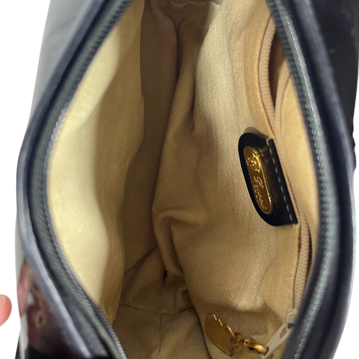 GUCCI/Hand Bag/Leather/BLK/patent view 3