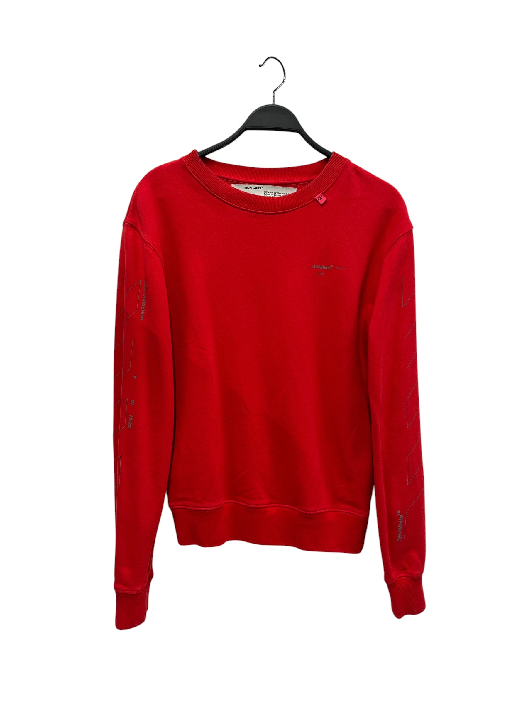 OFF-WHITE/Sweatshirt/S/Graphic/Cotton/RED/Pullover/FW20 MAN 3M 4SIDE DIAG. PRINT view 1