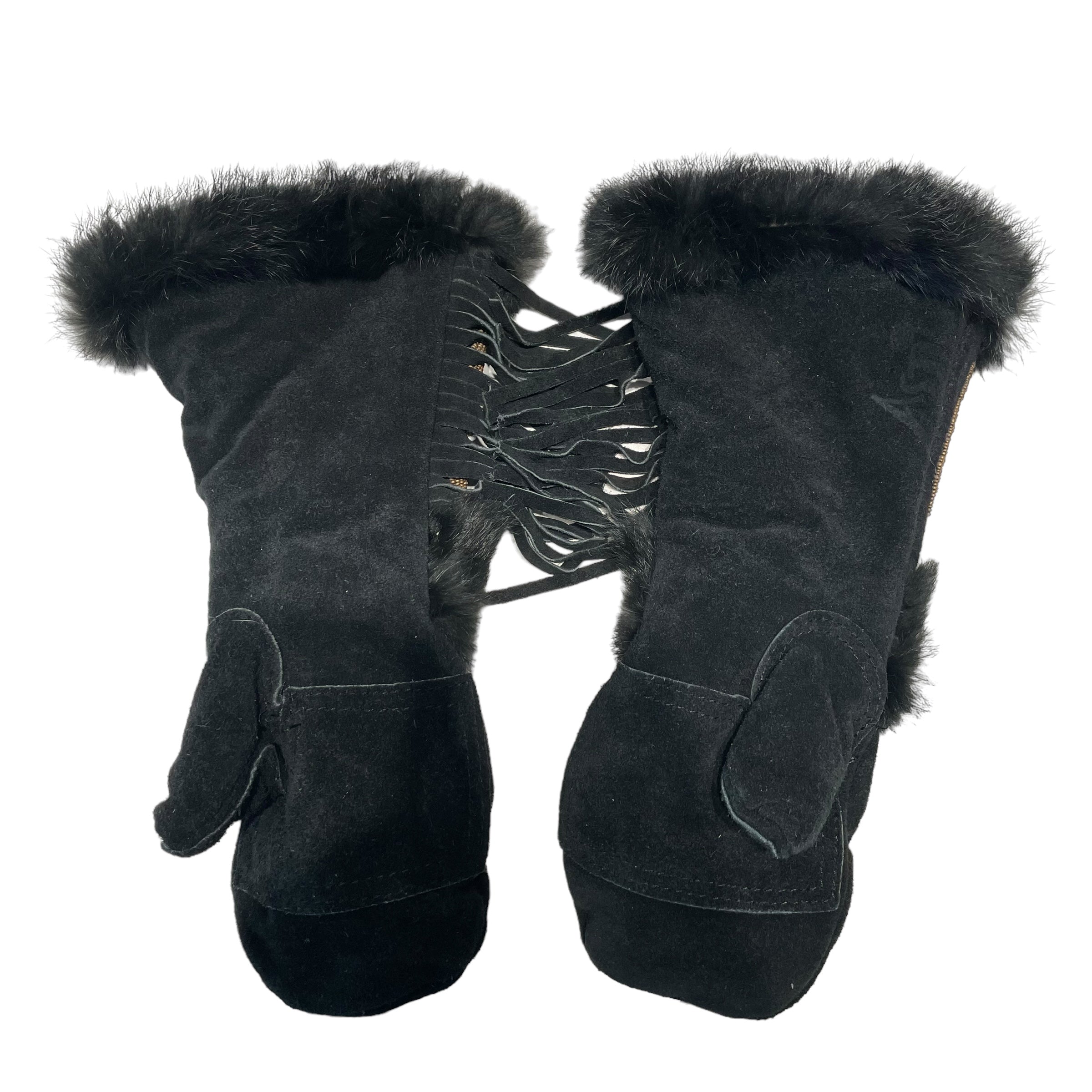 Vintage/Gloves, Mittens/Graphic/Suede/BLK/ view 2