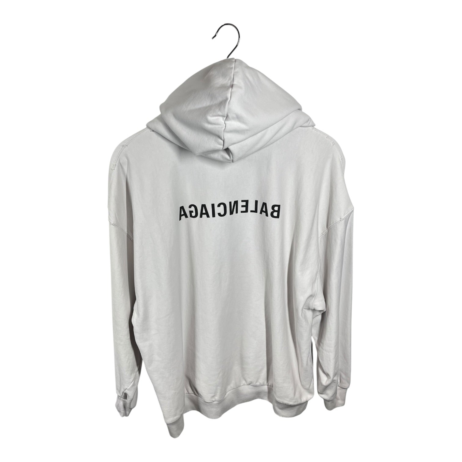 BALENCIAGA/Zip Up Hoodie/M/Cotton/WHT/MIRROR ZIP - UP view 2