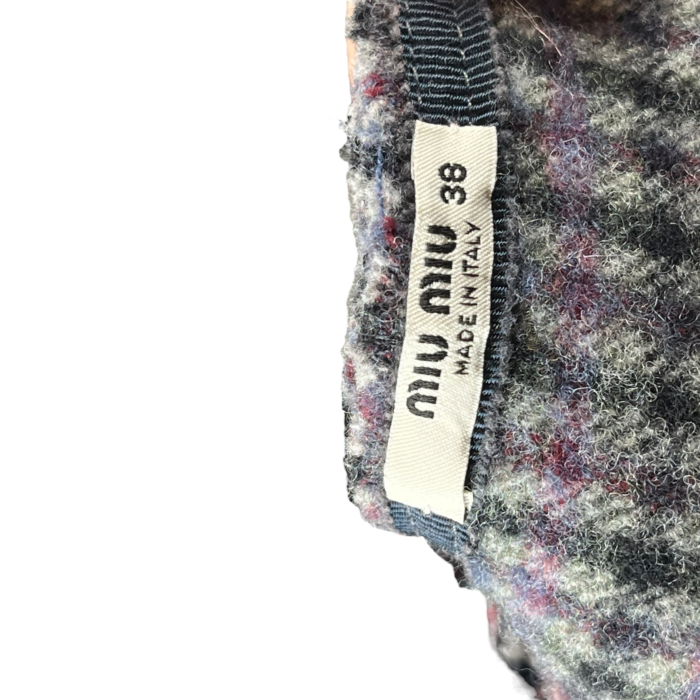 MIU MIU/Skirt/38/Plaid/Wool/GRY/ view 3