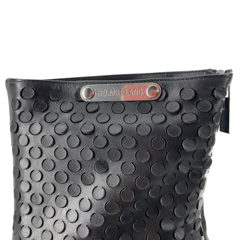 Helmut Lang/Heels/EU 41/Leather/BLK/SMOKE HOLE HEEL BOOT