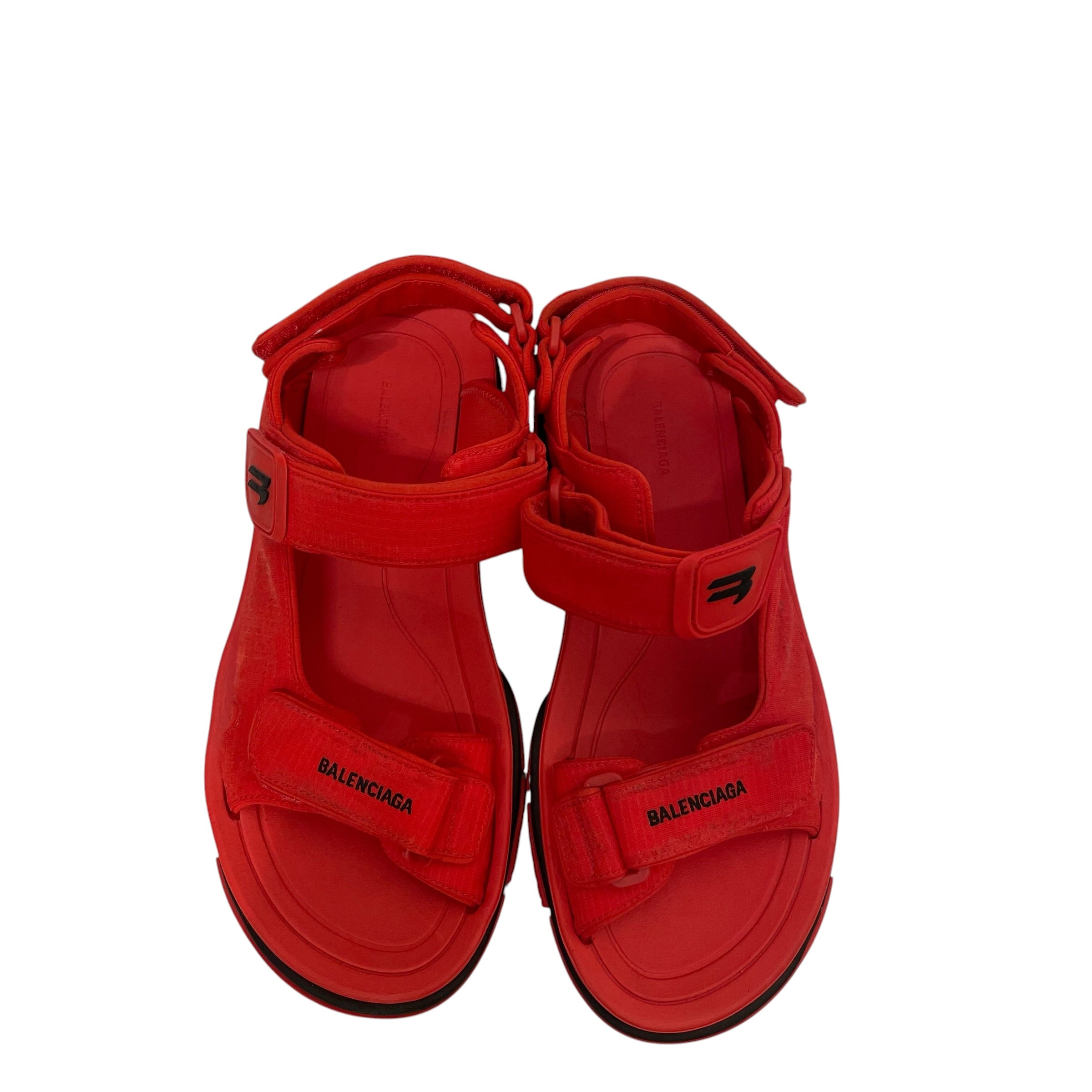 BALENCIAGA/Sandals/EU 43/Polyester/RED/VELCRO STRAP TOURIST view 3