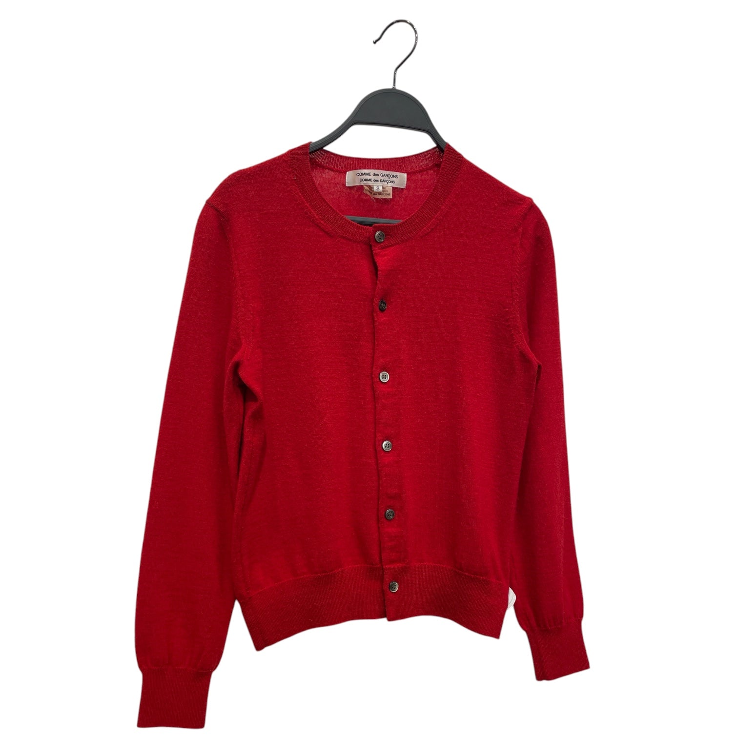 COMME des GARCONS/LS T-Shirt/S/Wool/RED/BUTTON UP CARDIGAN view 1