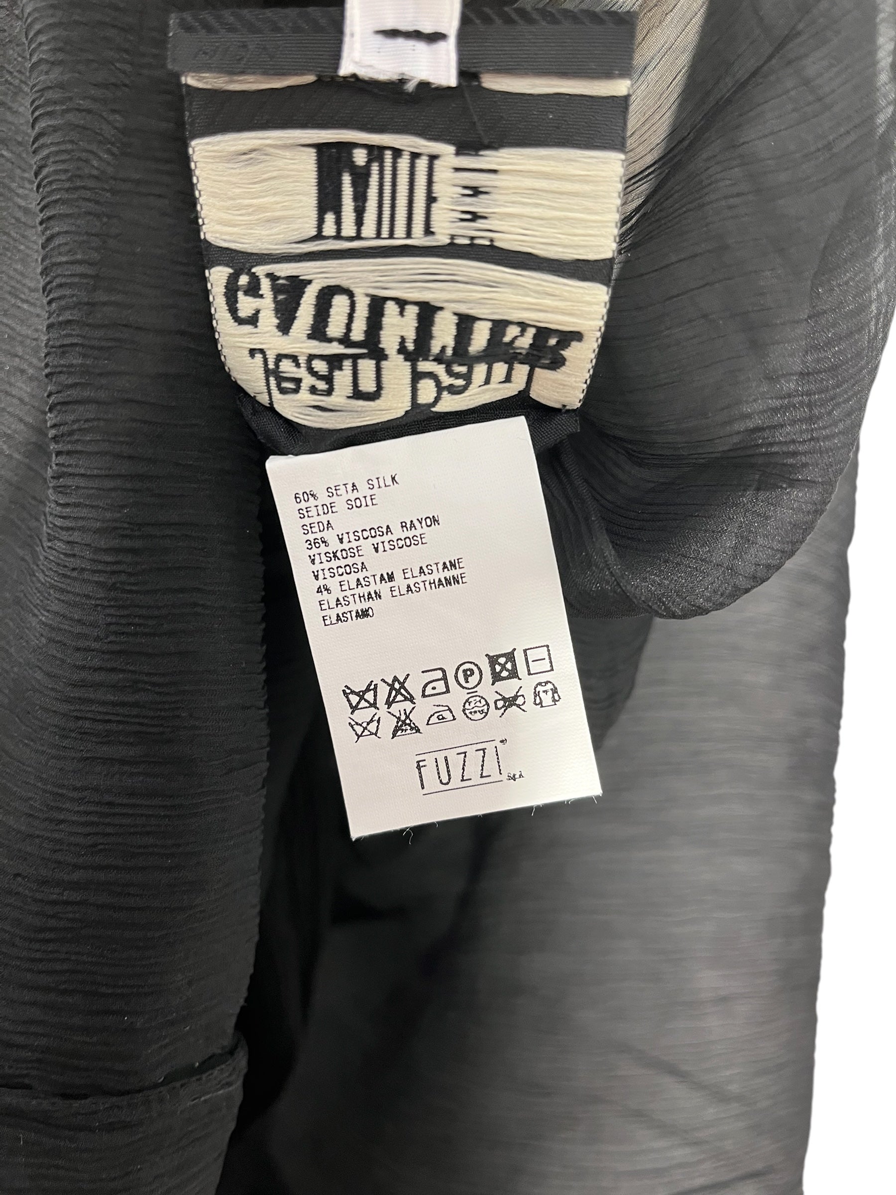 Jean Paul GAULTIER FEMME/Long Skirt/L/All Over Print/Silk/BLK/2 LAYER ABSTRACT CIRCLE PRINT view 4