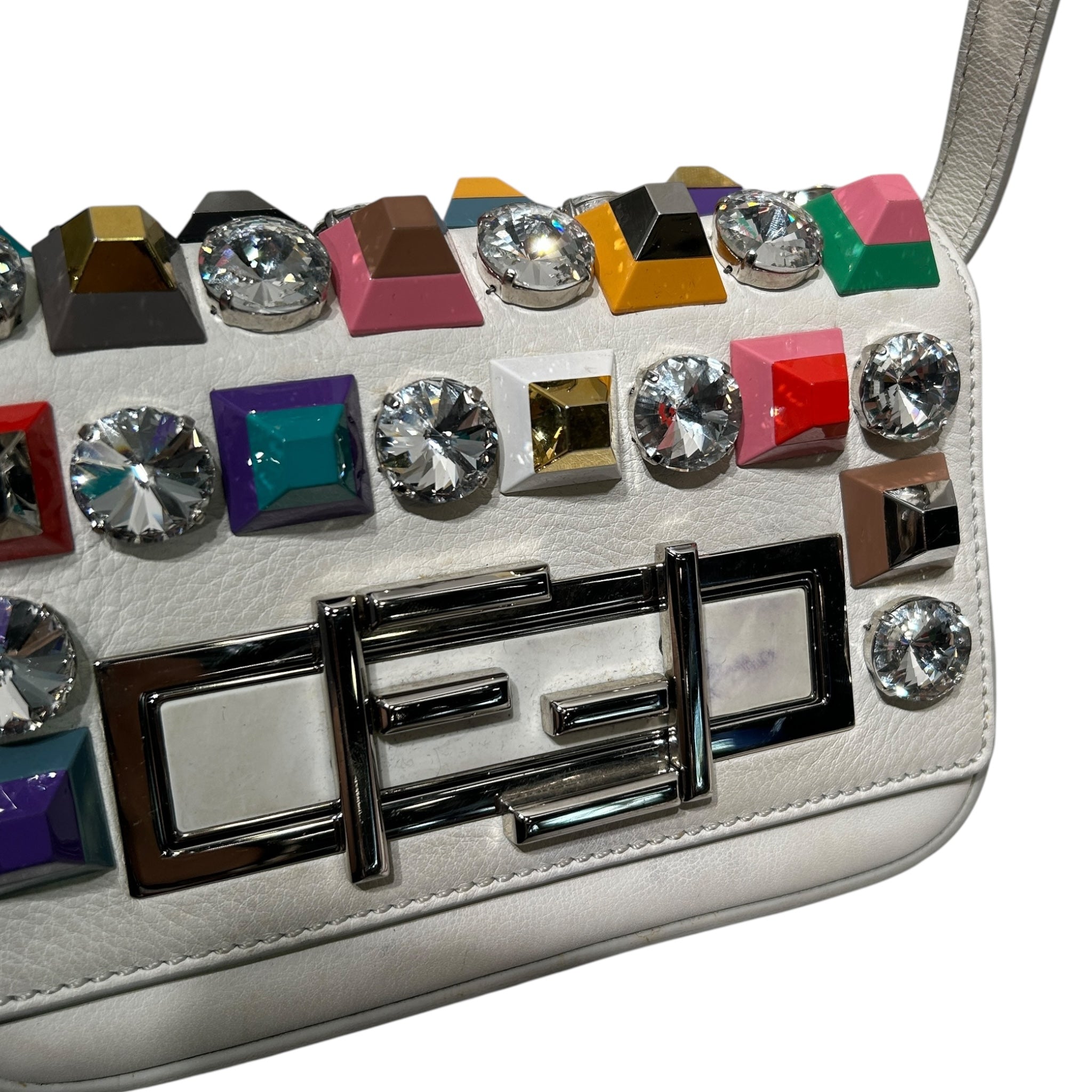 FENDI/Bag/WHT/RAINBOW GEMSTONE DETAILS view 3