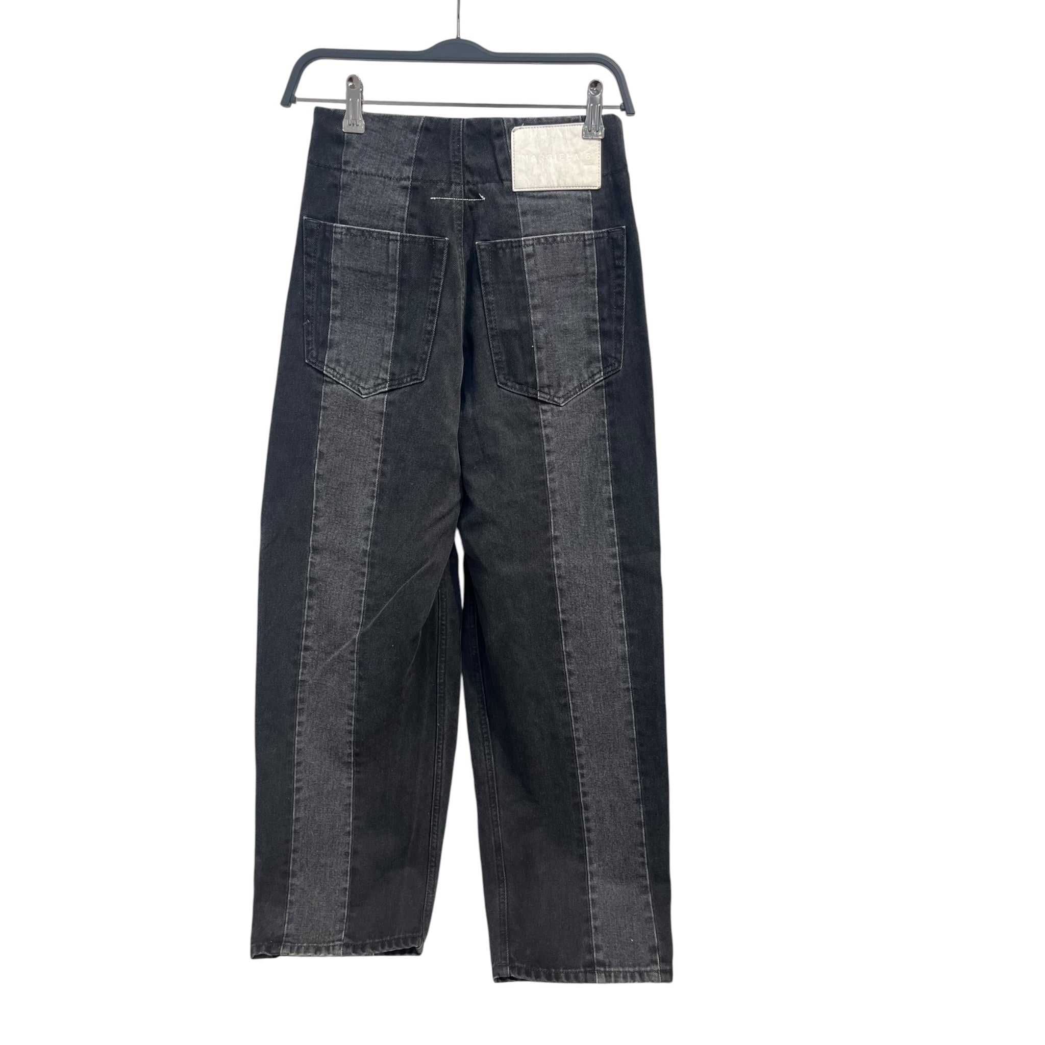 MM6/Bottoms/26/Cotton/BLK/BLACK AND GRAY PANEL PANTS view 2