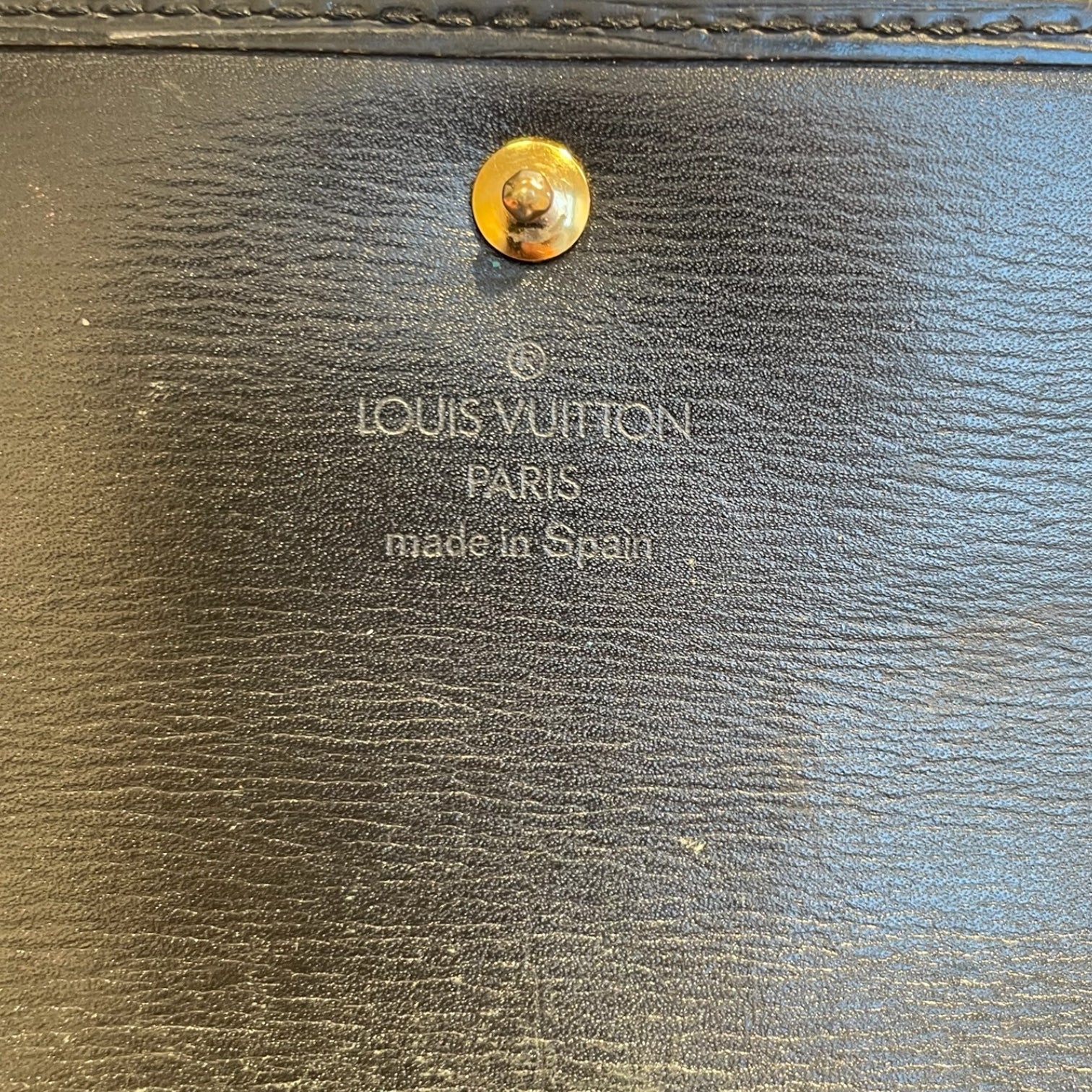 LOUIS VUITTON/Long Wallet/Stripe/Leather/BLK/TEXTURED LEATHER ALL BLACK view 5