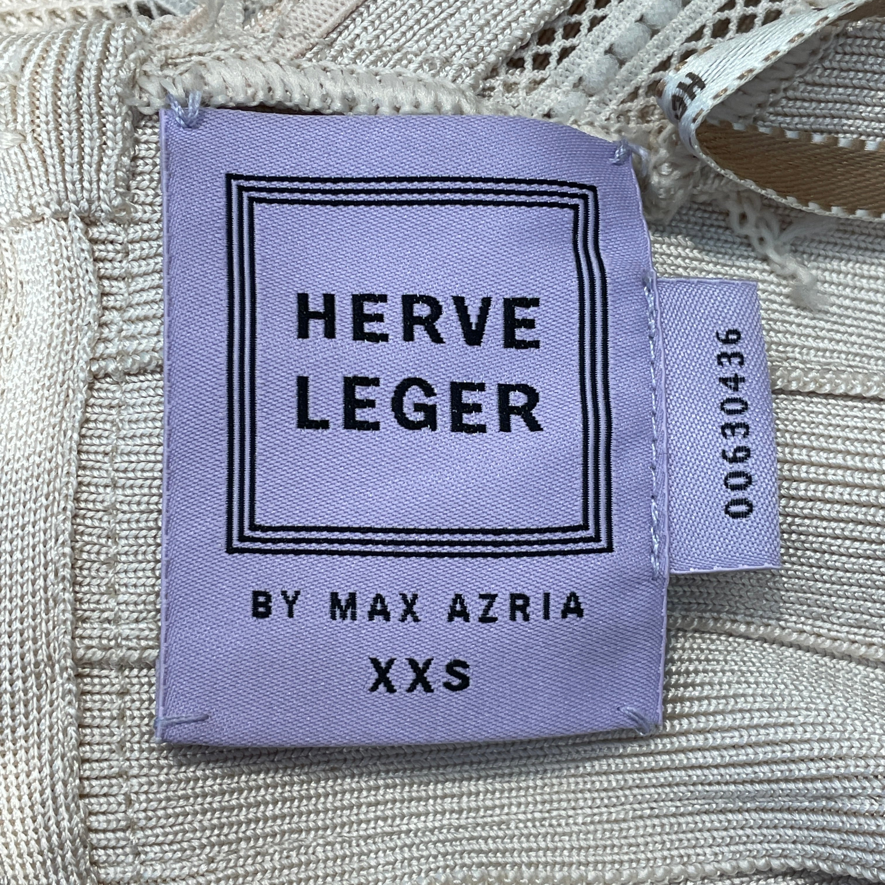 Herve Leger/Dress/XXS/Polyester/CRM/BANDAGE DRESS view 3