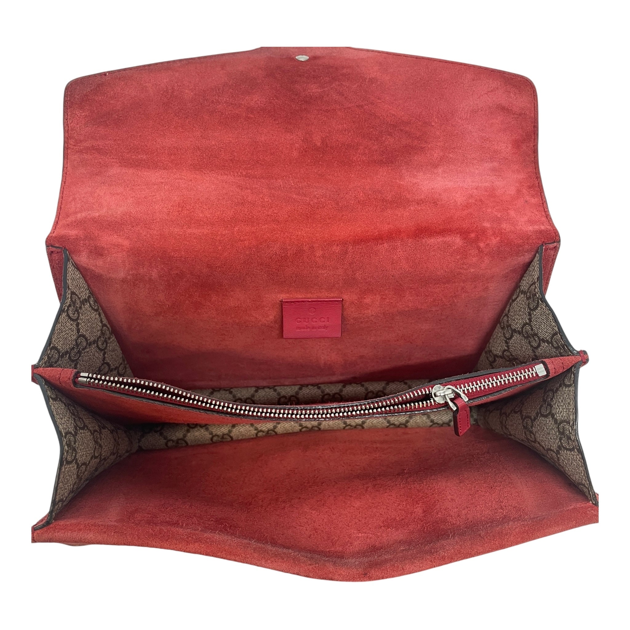 GUCCI/Bag/Monogram/Leather/CML/RED SUEDE SIDES/TIGER CLOSURE view 5