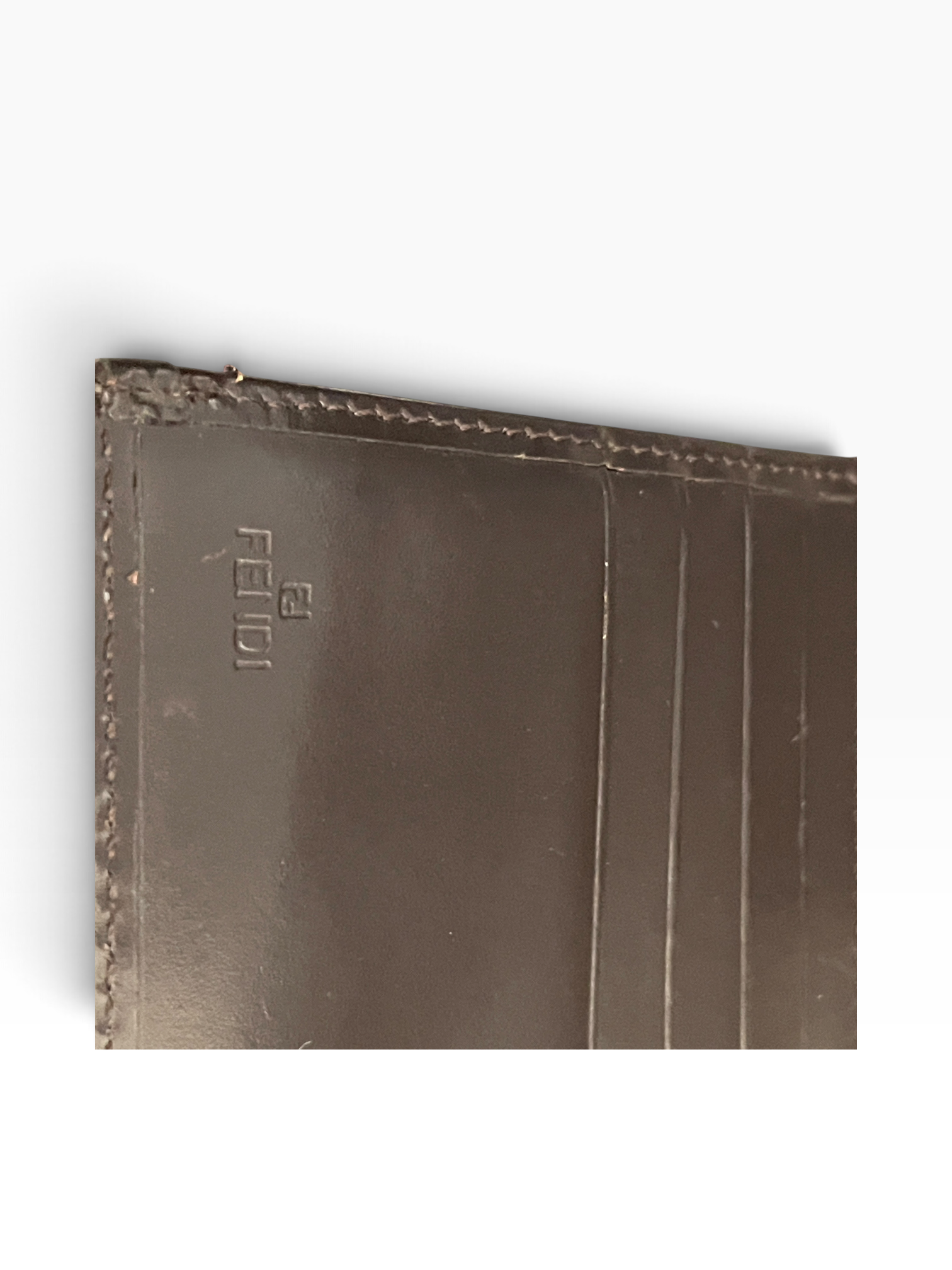 FENDI/Trifold Wallet/Monogram/Cotton/BRW/L's/BIG FOLD OVER LOGO view 5